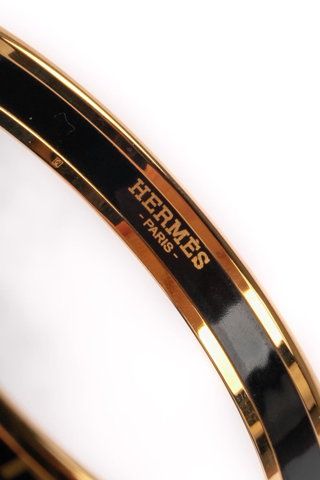 Hermès Printed Enamel Thin Bangle Bracelet OP'H 2