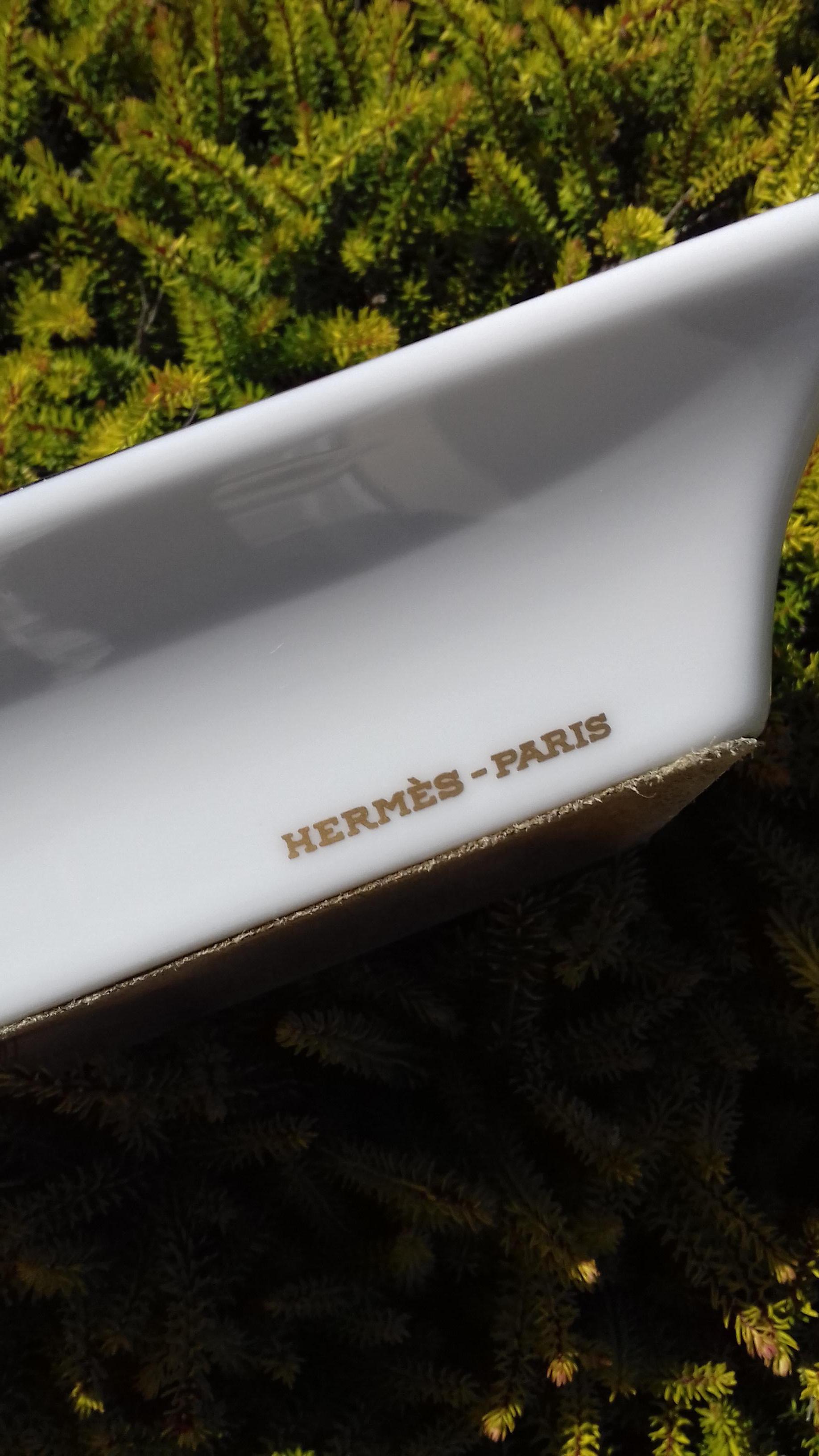 Hermès Printed Porcelain Cigar Ashtray Change Tray Cowboy Hats Rodeo Texas RARE 8