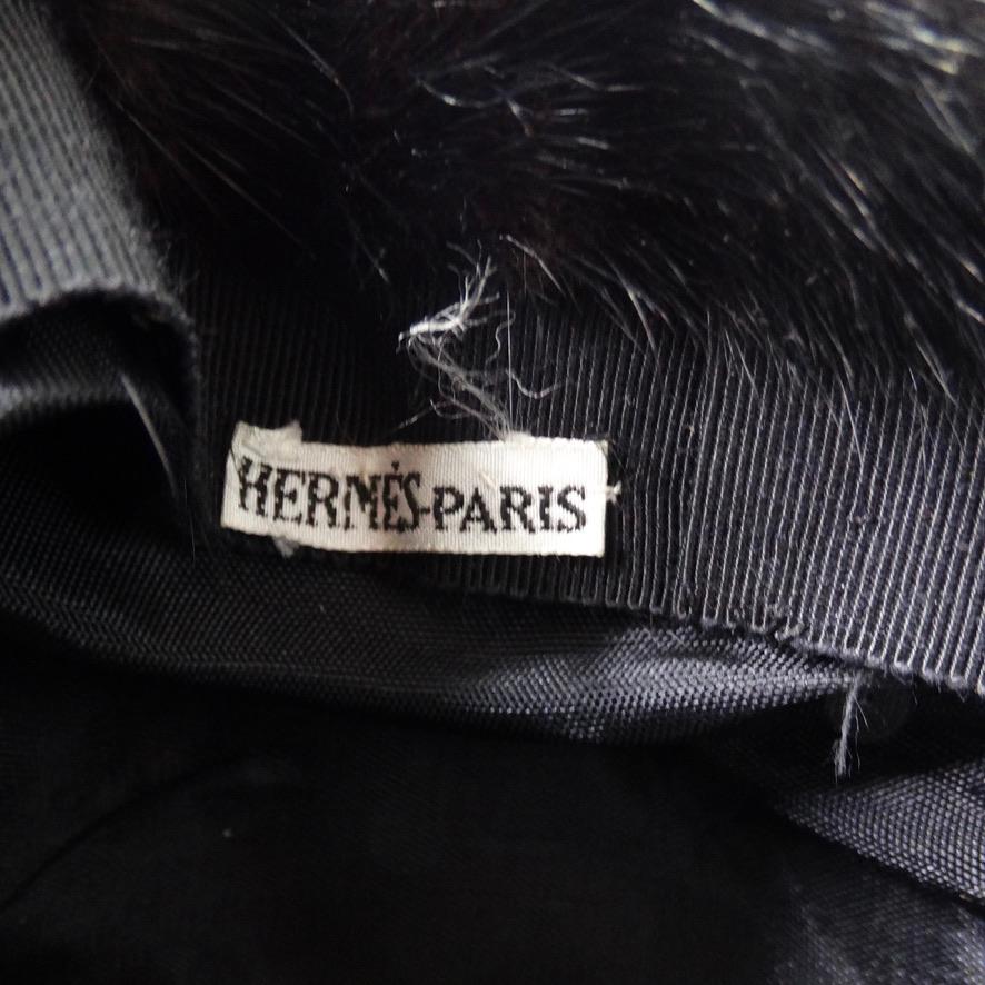 Hermes Printed Silk Fur Cap For Sale 2