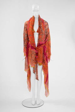Hermes Printed Silk Linen Caftan Jacket
