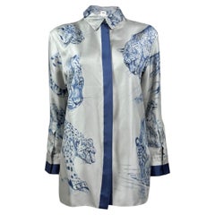 Hermès printed silk shirt leopard jungle