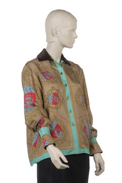 Hermès Printed Silk Top Les Armes