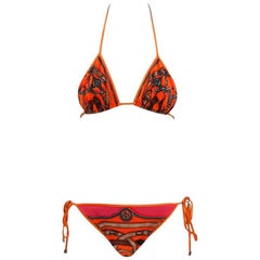 Hermes Printed Triangle Bikini Swimsuit