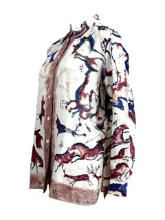 Hermès Printed twill silk shirt Premières Mains