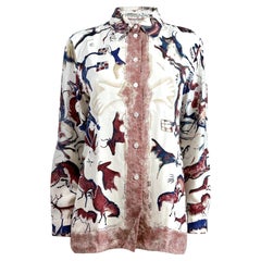 Hermès Printed twill silk shirt Premières Mains