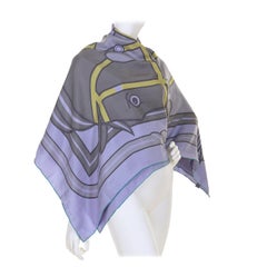 Hermes Pristine 55in. x 55in. Equine Themed Silk Shawl  'Quadridge' - Very Rare