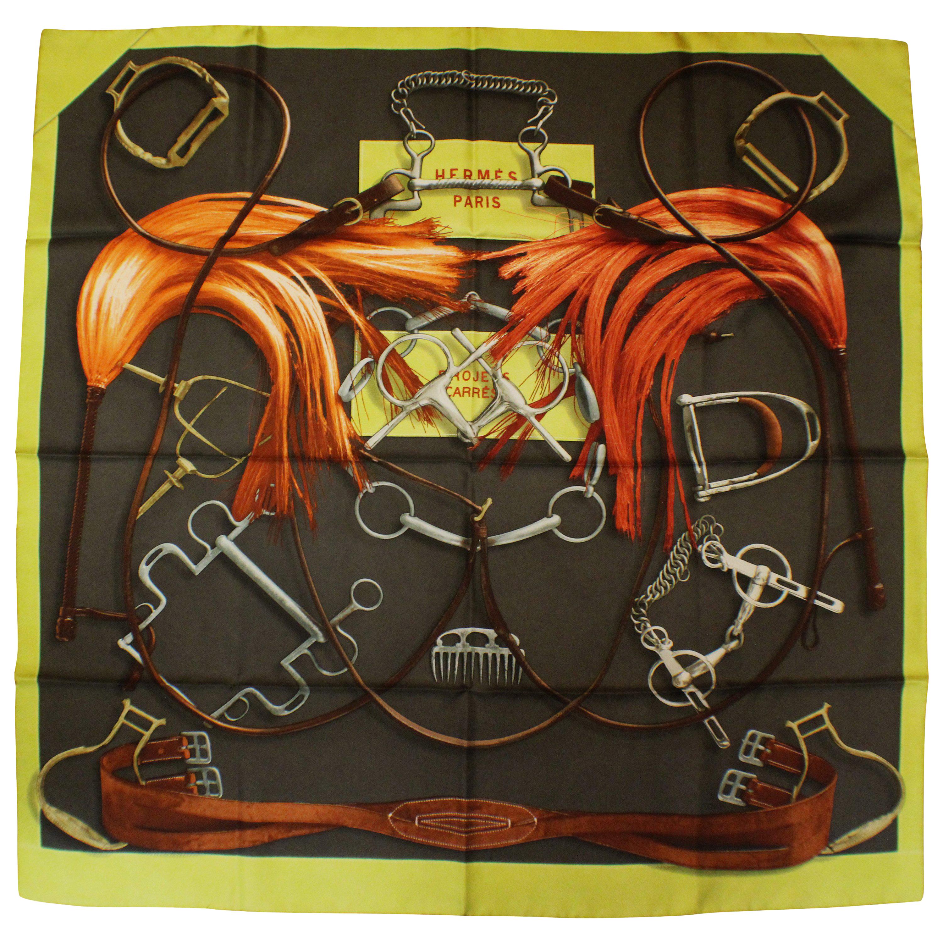 Hermes Project Carres Silk Scarf by Henri d'Origny, Issued 2007 For Sale