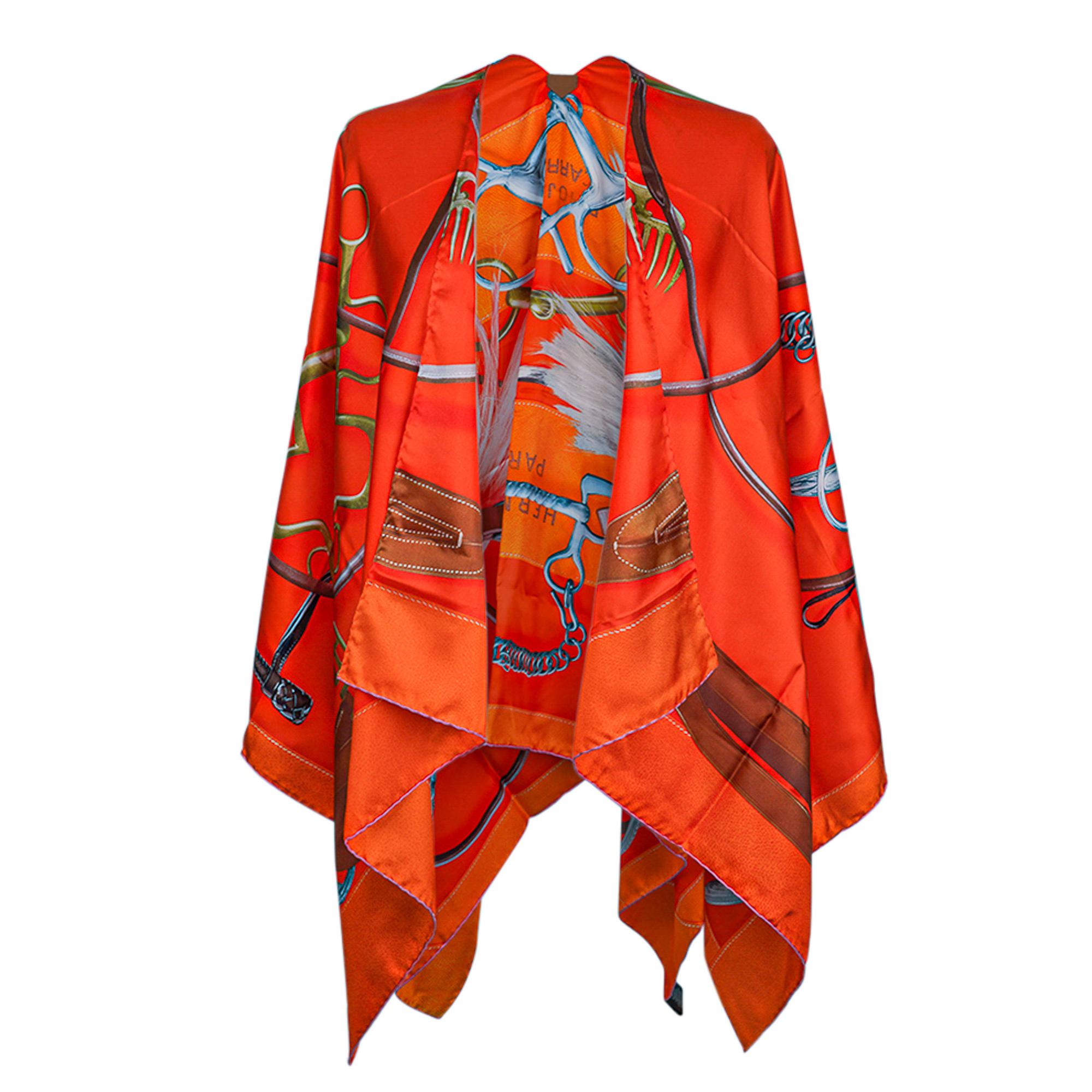 hermes silk poncho