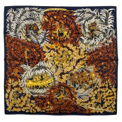 Hermes Promenade Brown Silk Scarf