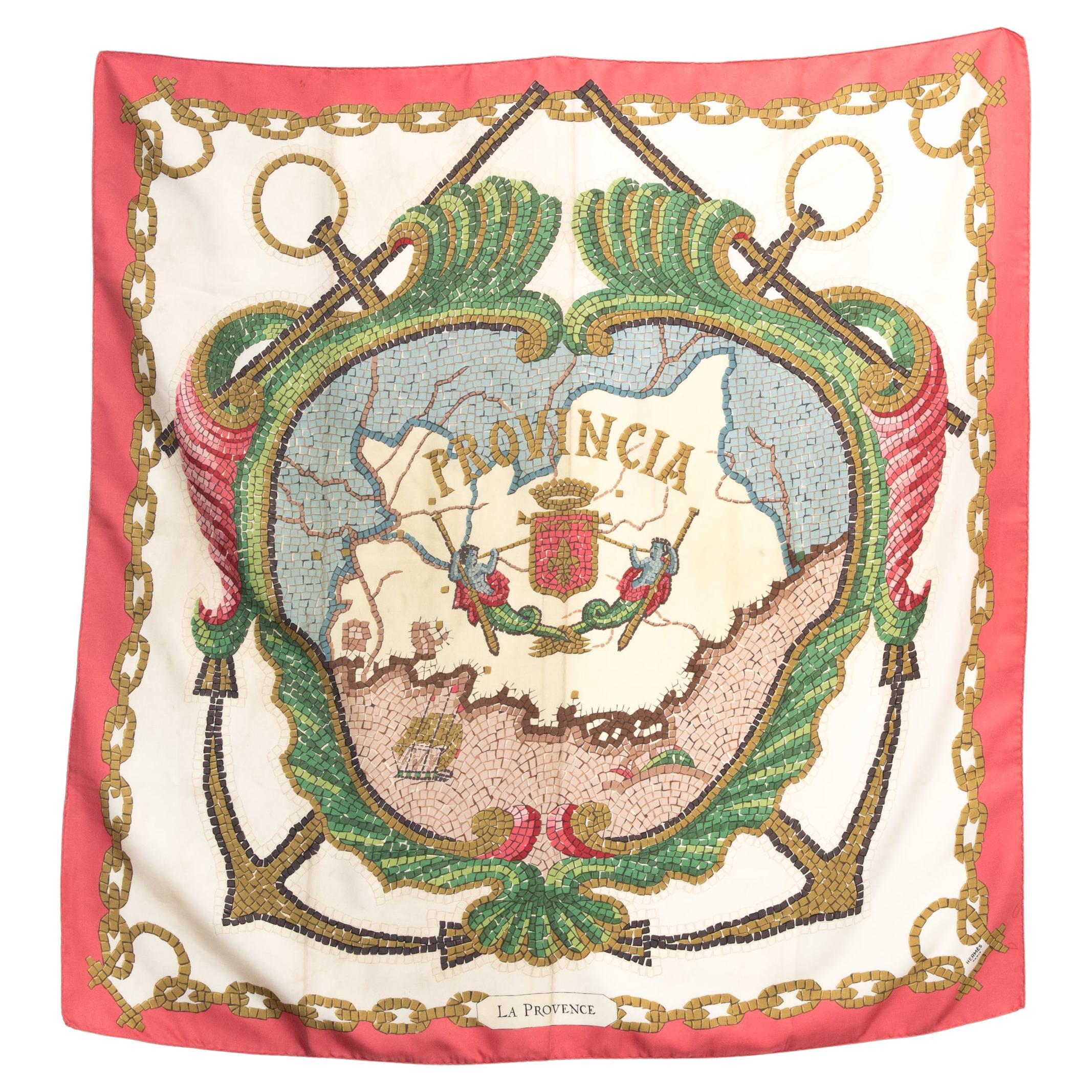 Sciarpa di seta Hermes Provincia o Provence by Hugo Grygkar in vendita