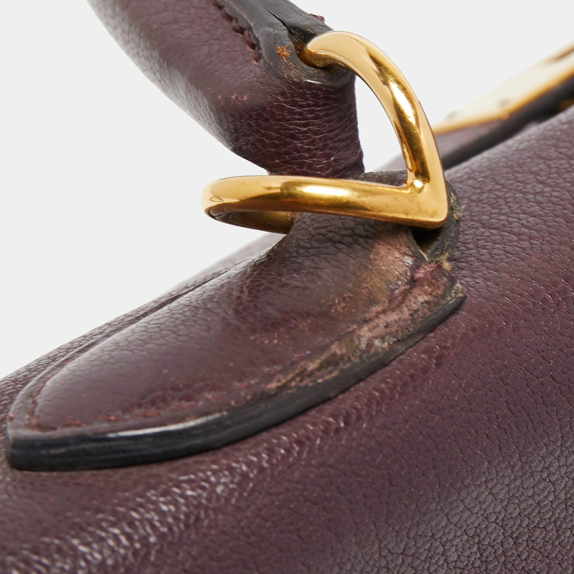 Hermès Prune Chevre De Coromandel Leather Gold Finish Kelly Retourne 35 Bag 7