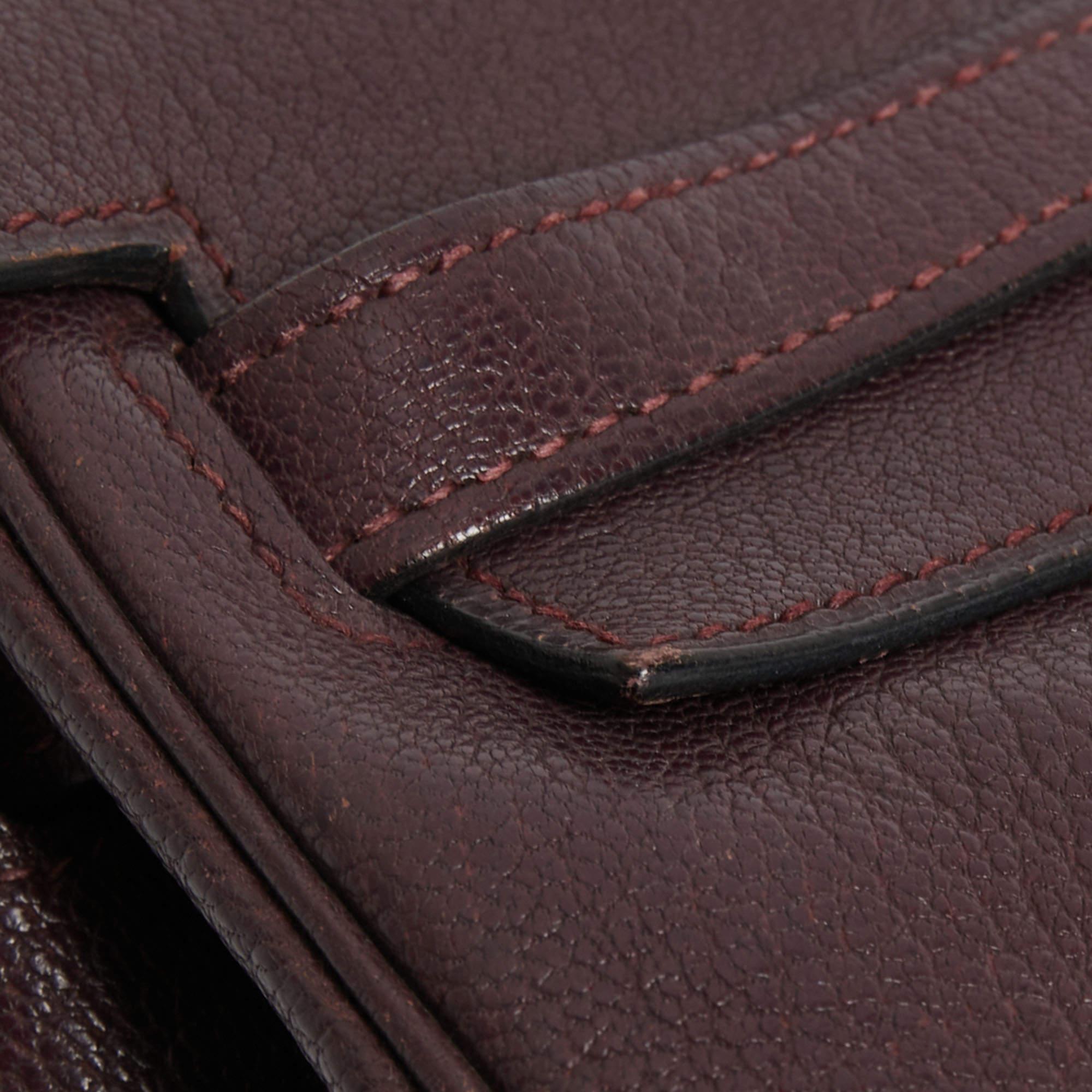 Hermès Prune Chevre De Coromandel Leather Gold Finish Kelly Retourne 35 Bag 8