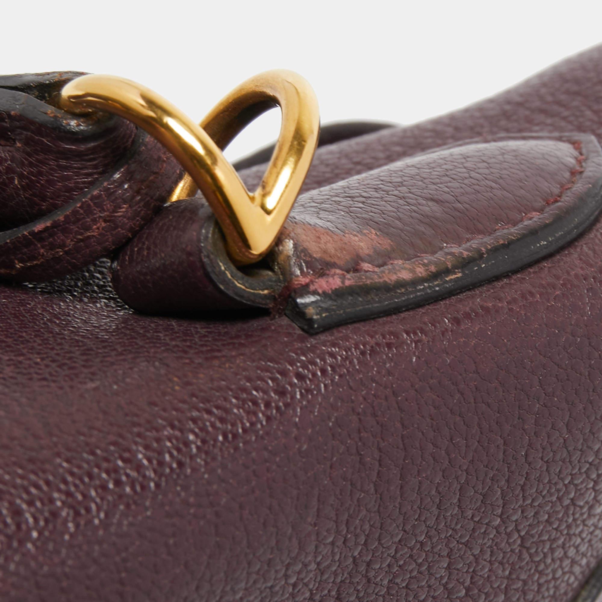 Hermès Prune Chevre De Coromandel Leather Gold Finish Kelly Retourne 35 Bag 9