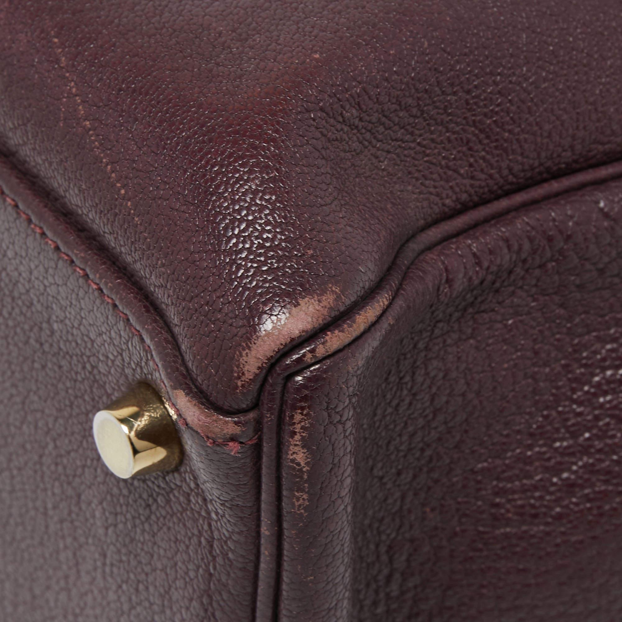 Hermès Prune Chevre De Coromandel Leather Gold Finish Kelly Retourne 35 Bag 11