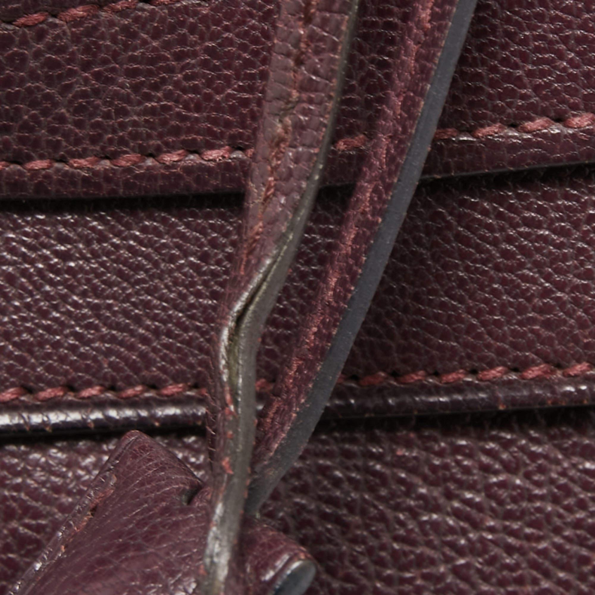 Hermès Prune Chevre De Coromandel Leather Gold Finish Kelly Retourne 35 Bag 12