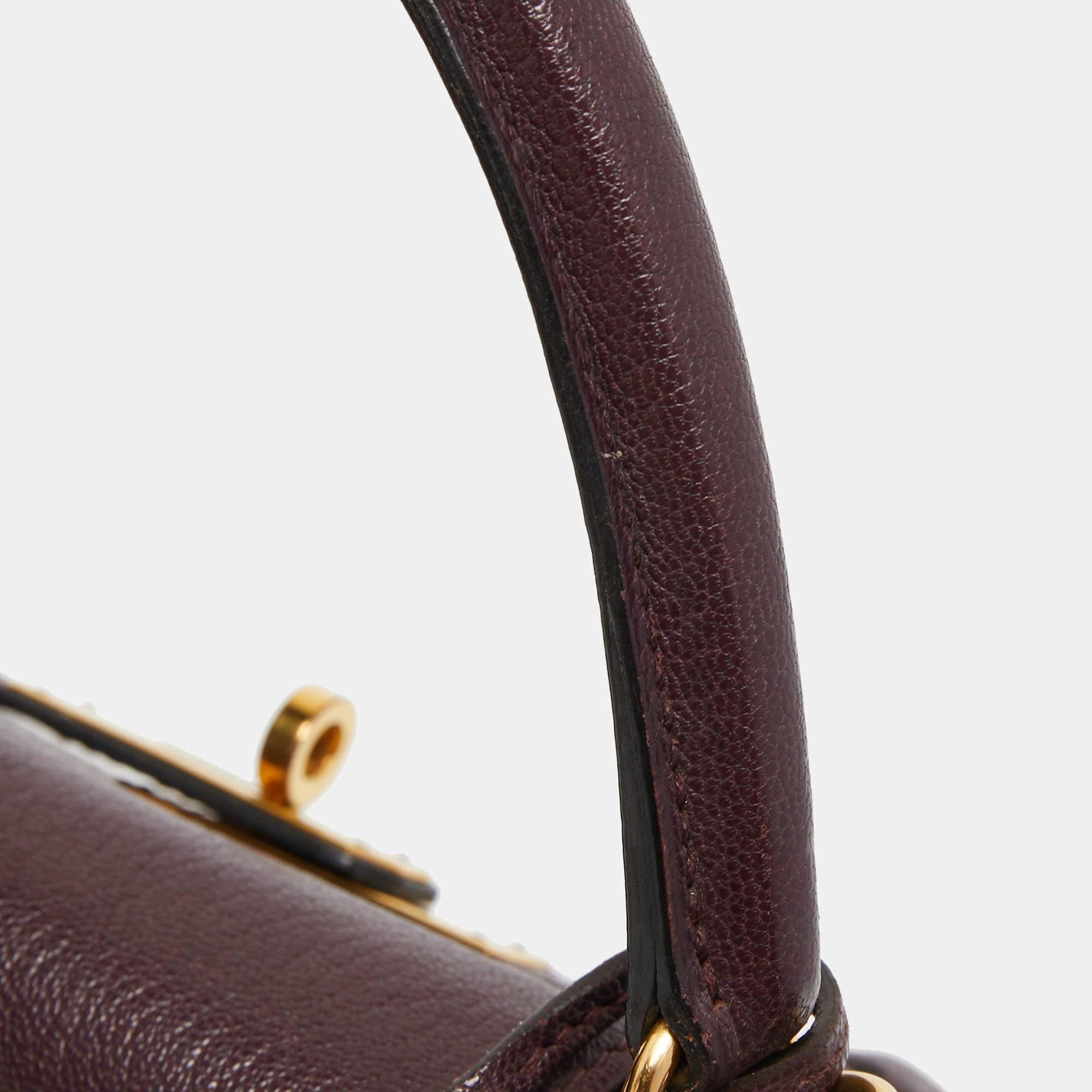 Hermès Prune Chevre De Coromandel Leather Gold Finish Kelly Retourne 35 Bag 4