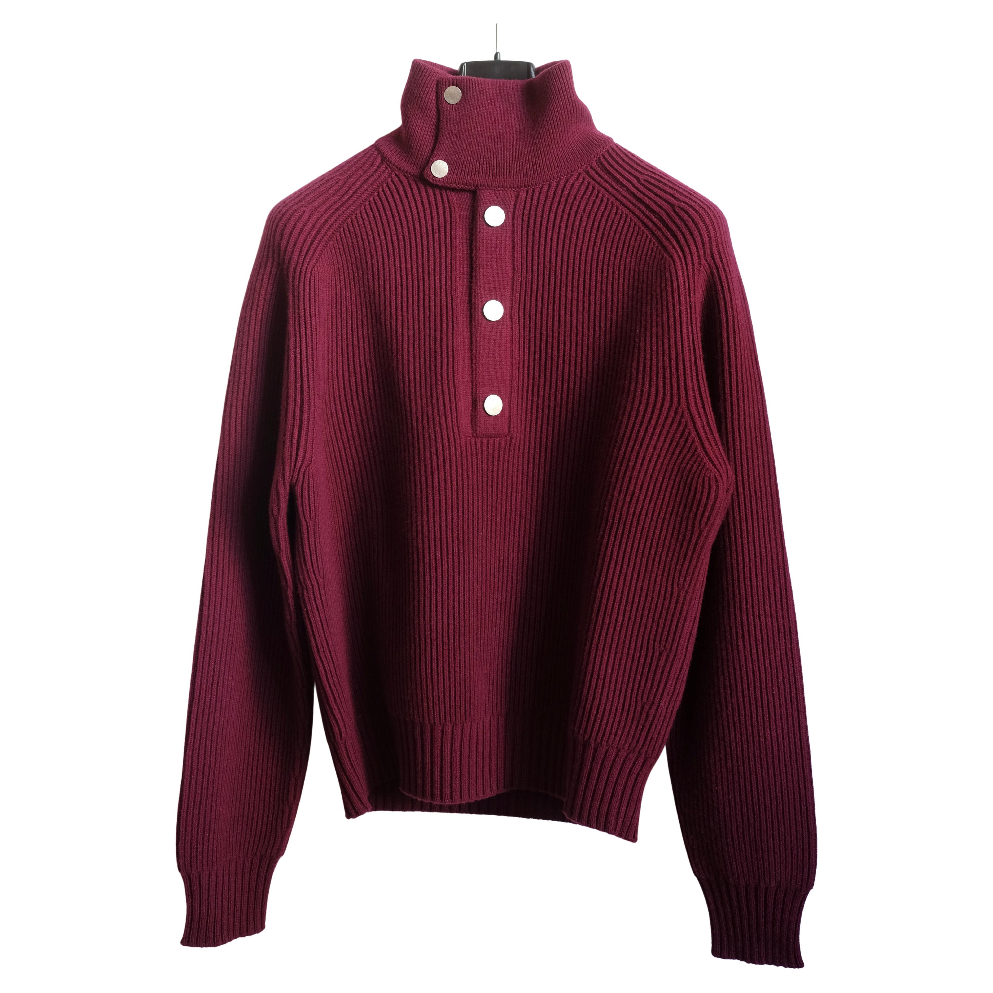 HERMÈS - Pull Col Blouson Maxi Cashmere 87 Taupe LA