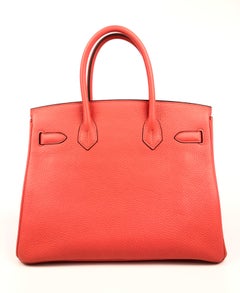 Hermès Punch Pink Red Togo 30 cm Birkin with Palladium