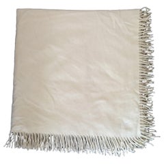 Hermès Pure Cashmere Beige Stripes Blanket 110 x 115 cm (43.3 x 45.2 inches)