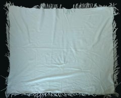 Hermès Pure Cashmere Blue Stripes Blanket - 110 x 115 cm (43.3 x 45.2 inches)