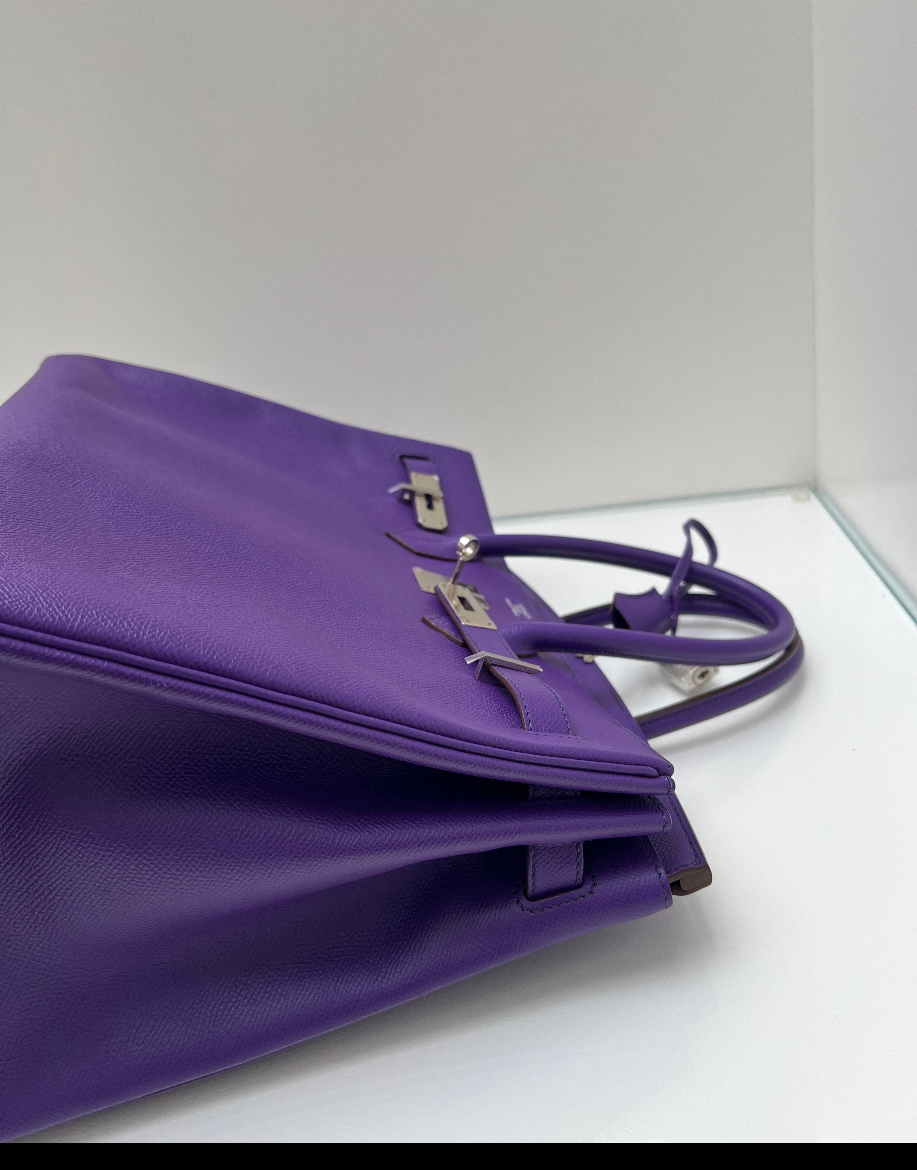 Hermes Lila Birkin 35 Tasche im Angebot 7