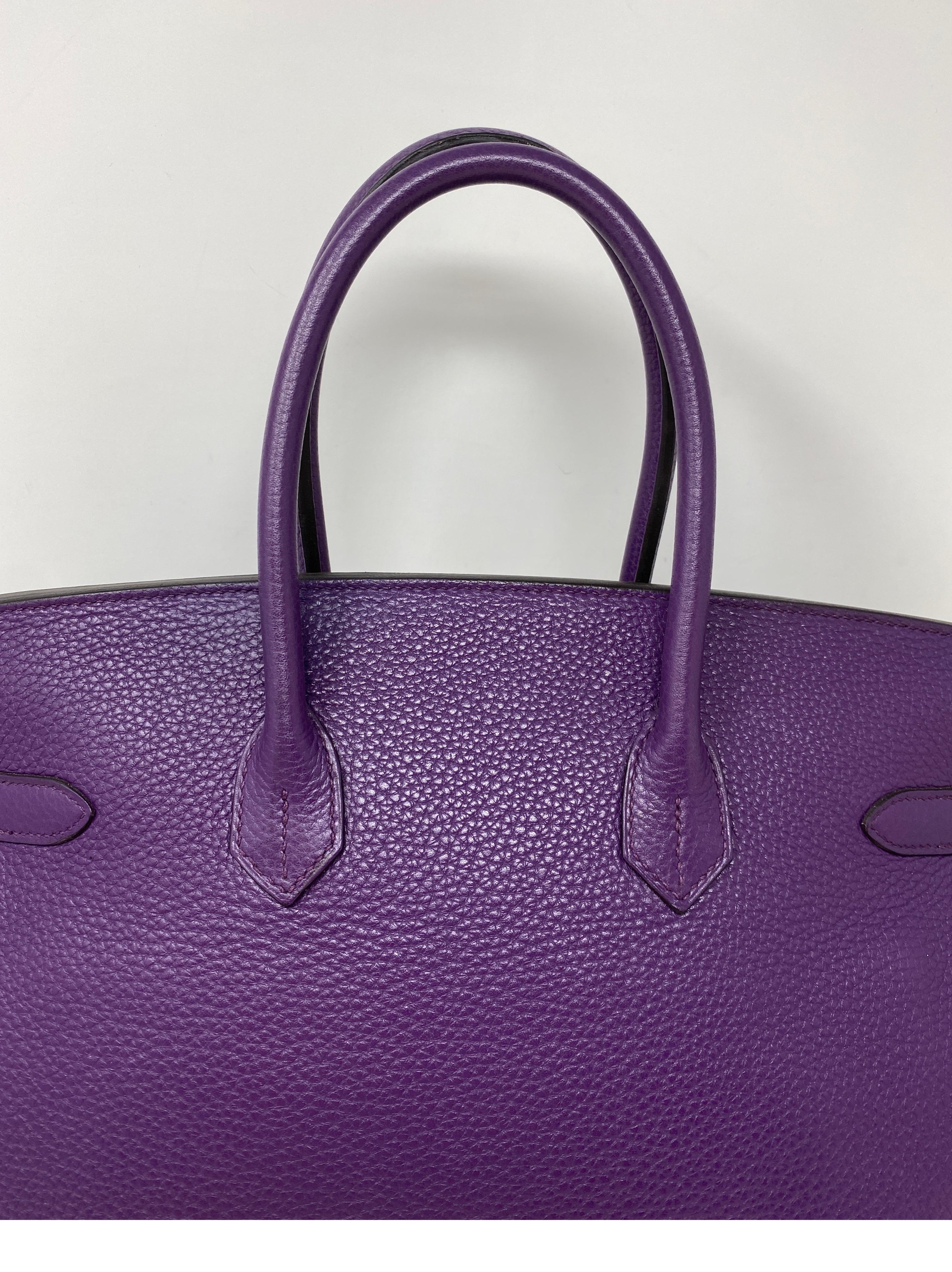 Hermes Purple Birkin 35 Bag 6