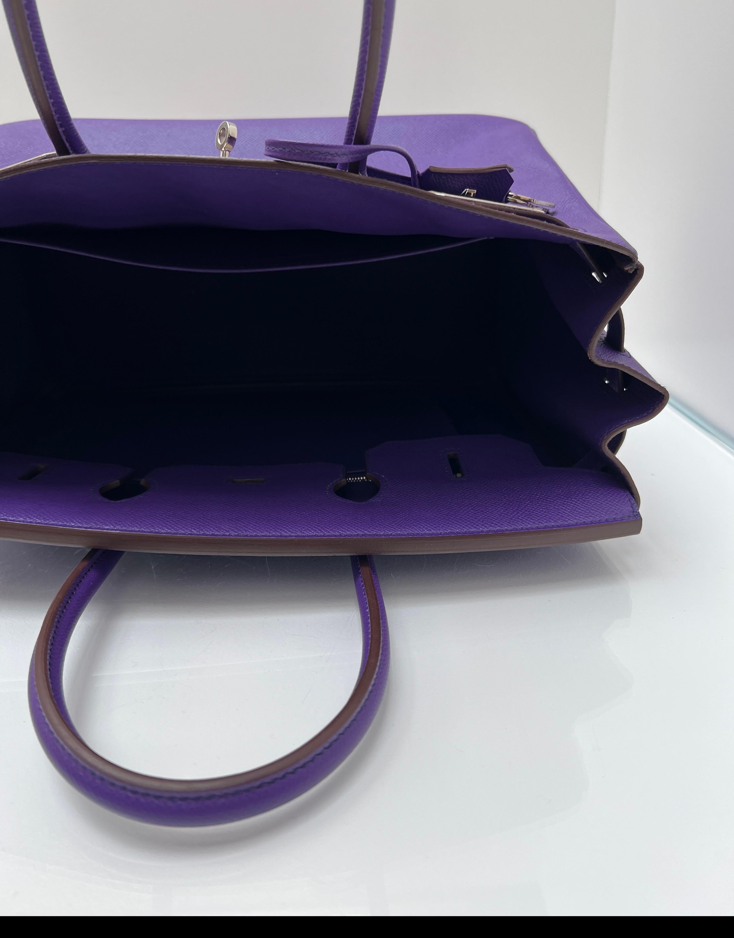 Hermes Lila Birkin 35 Tasche im Angebot 10