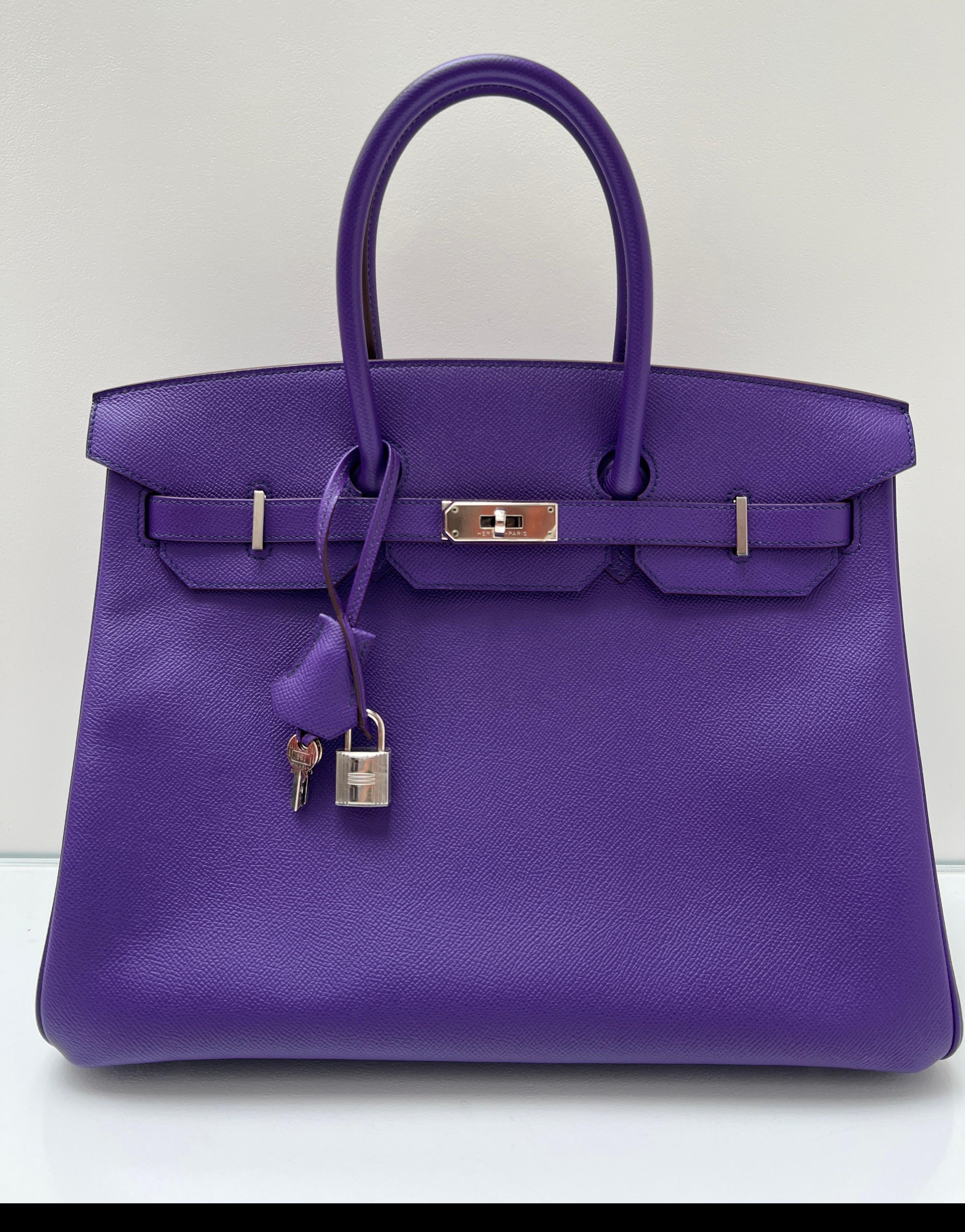 Hermes Lila Birkin 35 Tasche im Angebot 11
