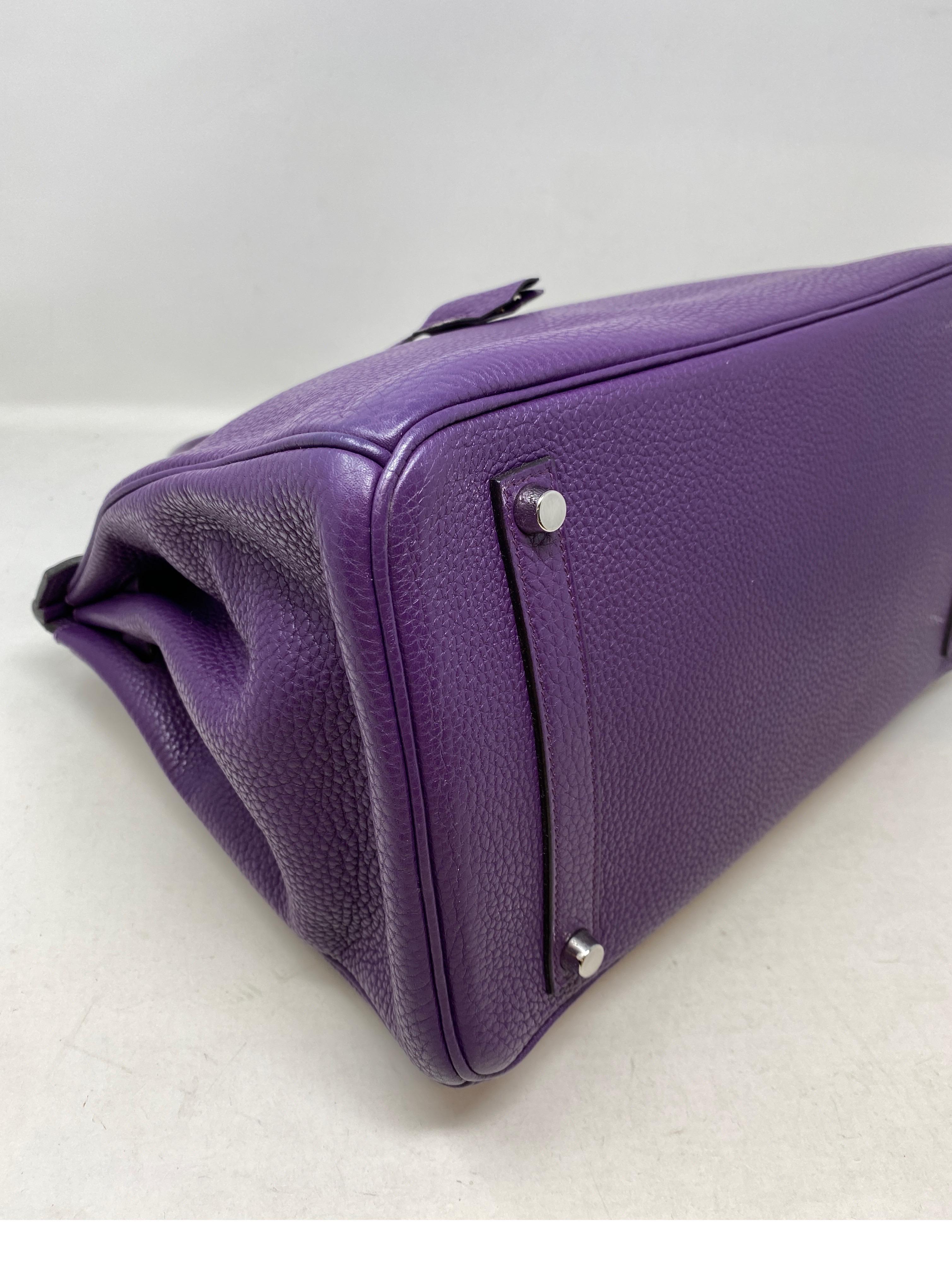 Hermes Purple Birkin 35 Bag 10