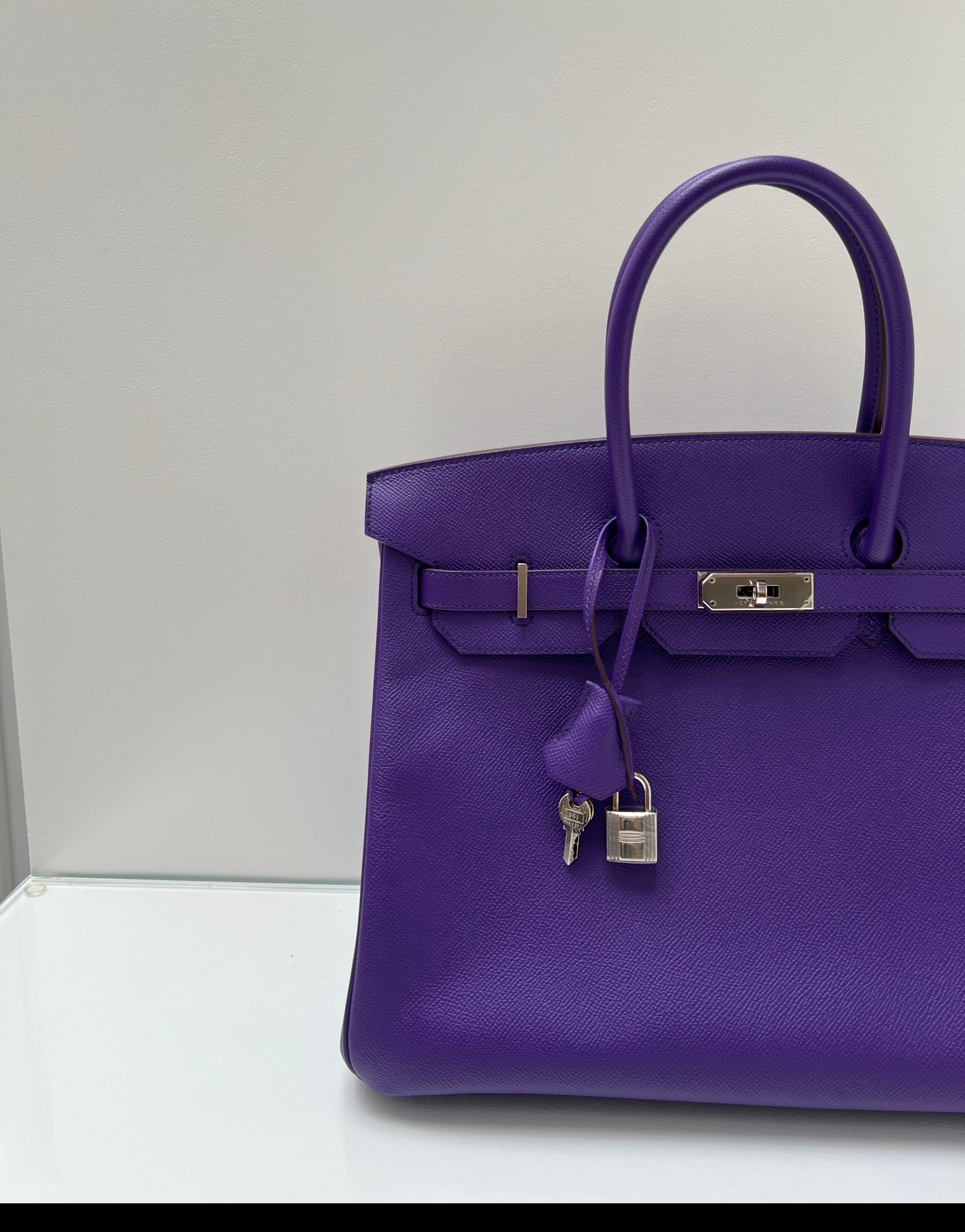 Hermes Lila Birkin 35 Tasche im Angebot 12