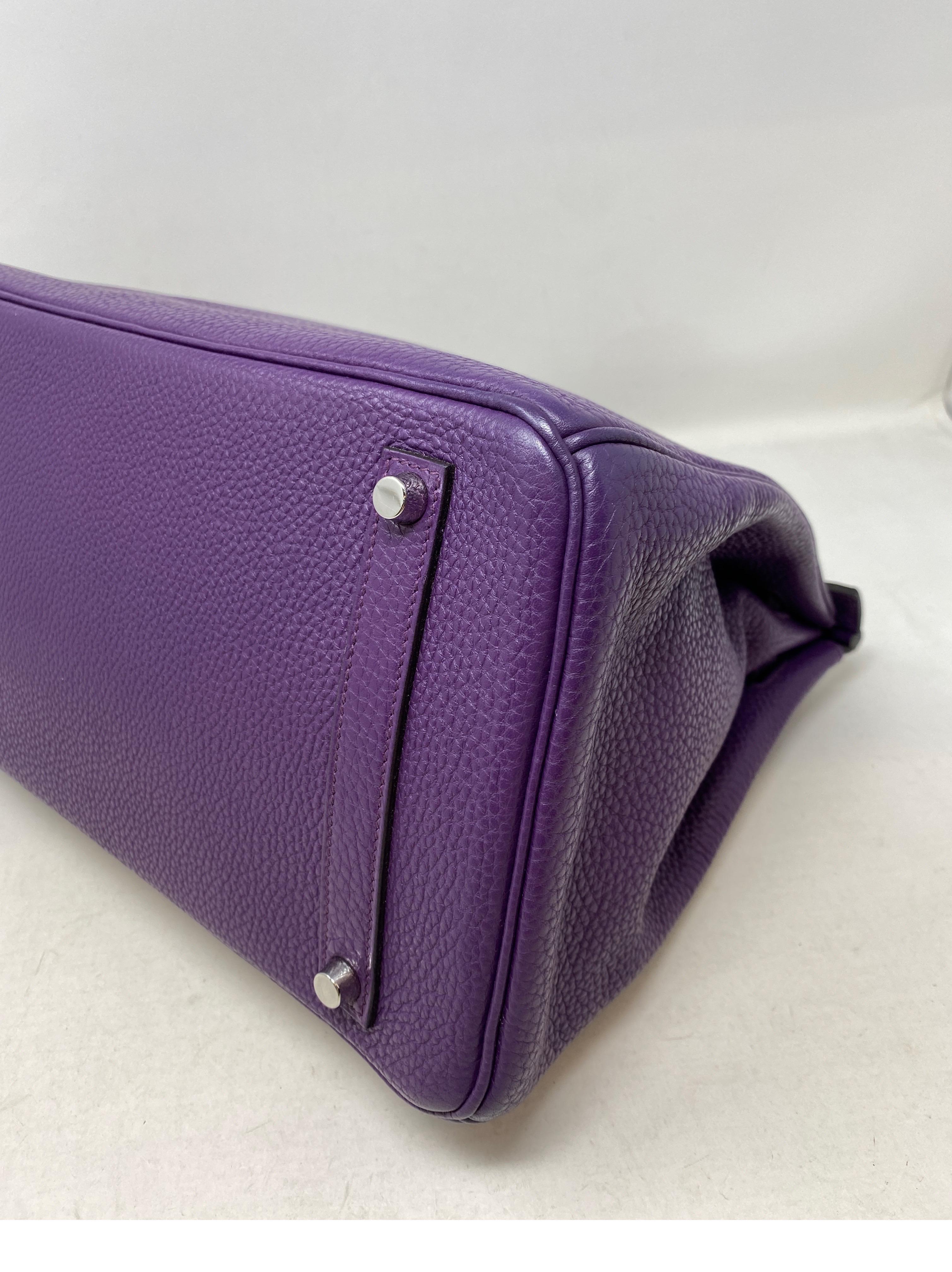 Hermes Purple Birkin 35 Bag 11