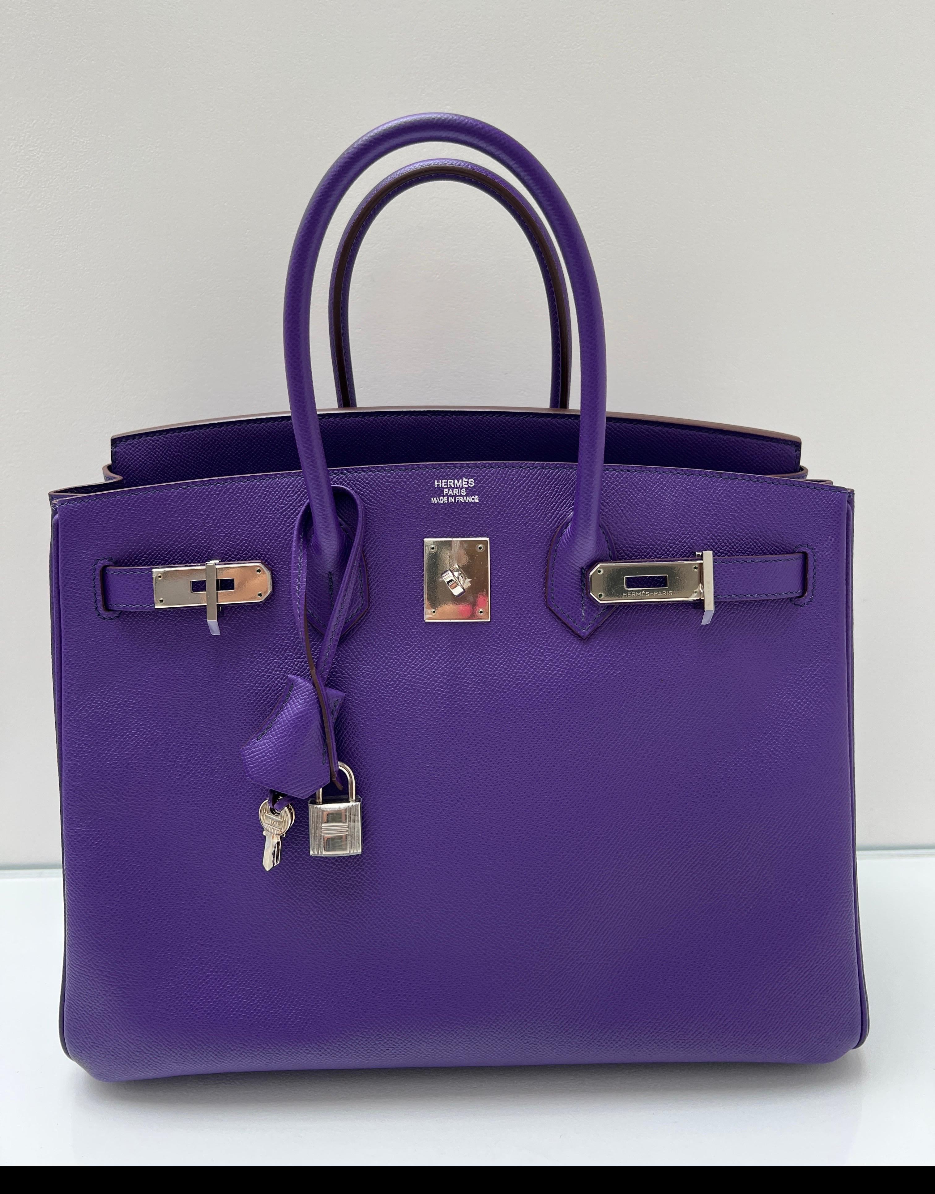 Hermes Lila Birkin 35 Tasche (Violett) im Angebot