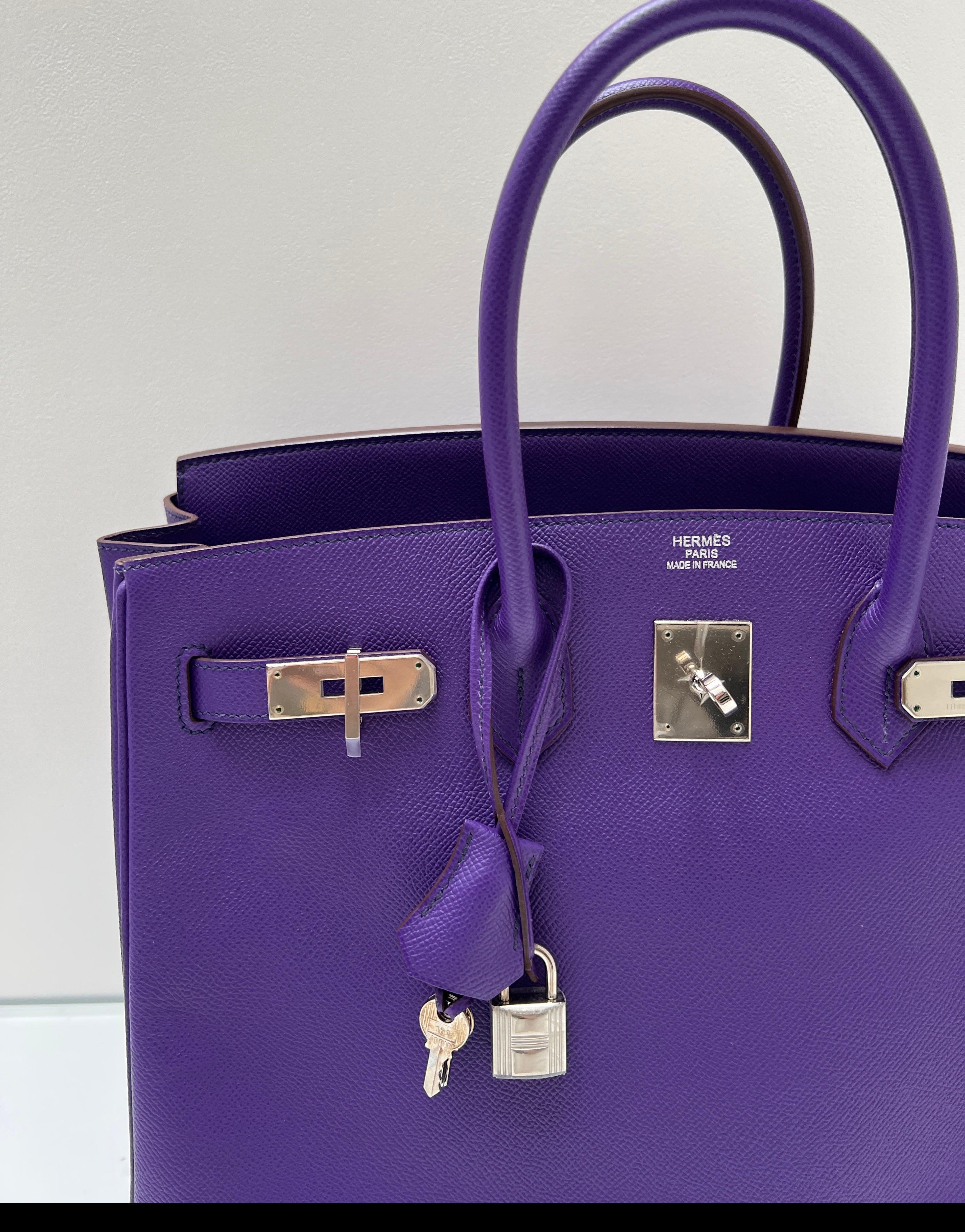 Hermes Lila Birkin 35 Tasche im Zustand „Hervorragend“ im Angebot in Athens, GA