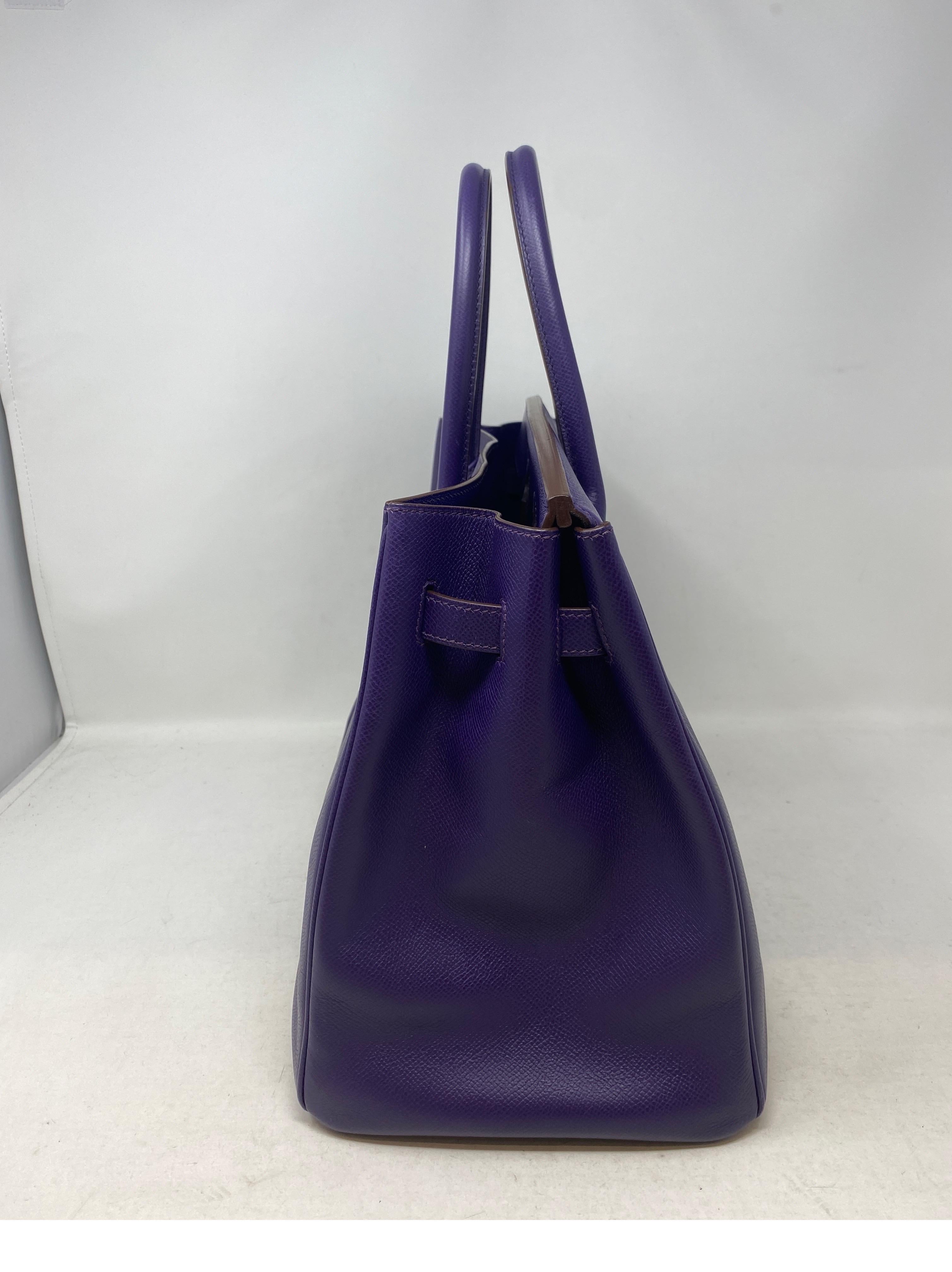 Hermes Purple Birkin 35 Bag  In Good Condition In Athens, GA