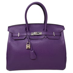 Hermes Purple Birkin 35 Bag