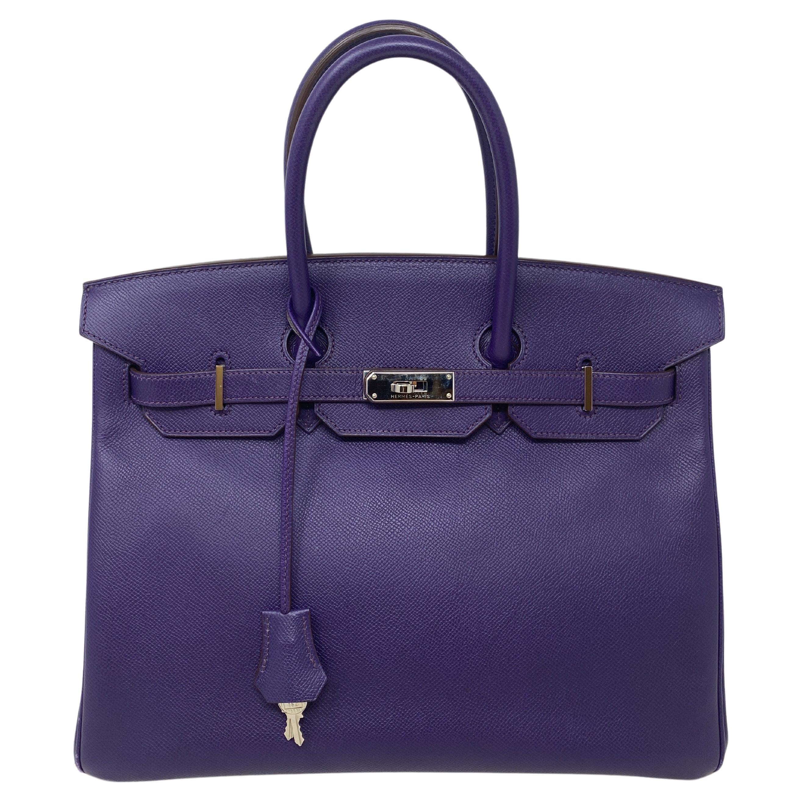 Hermes Purple Birkin 35 Bag 