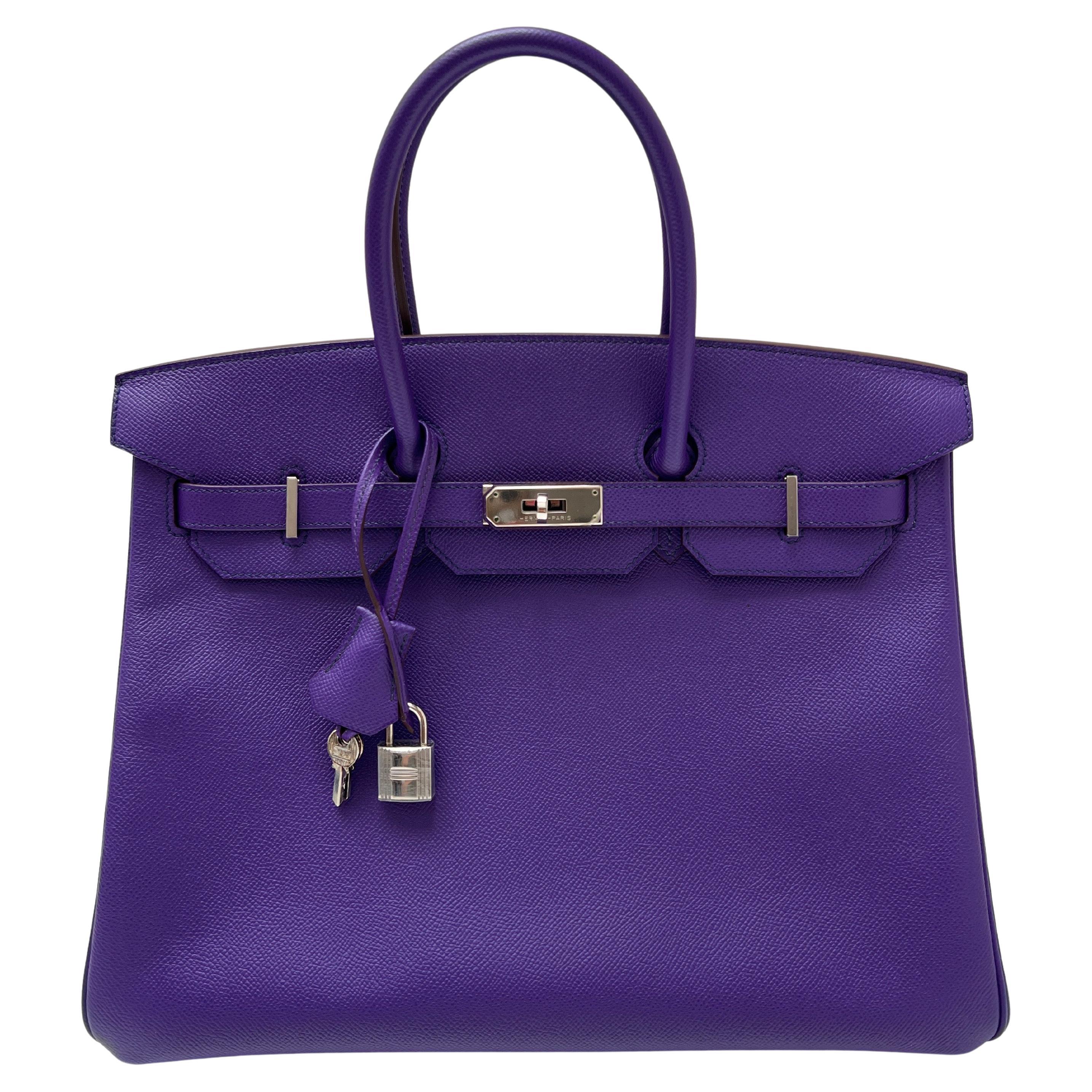 Hermes Lila Birkin 35 Tasche im Angebot