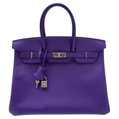 Hermes Purple Birkin 35 Bag