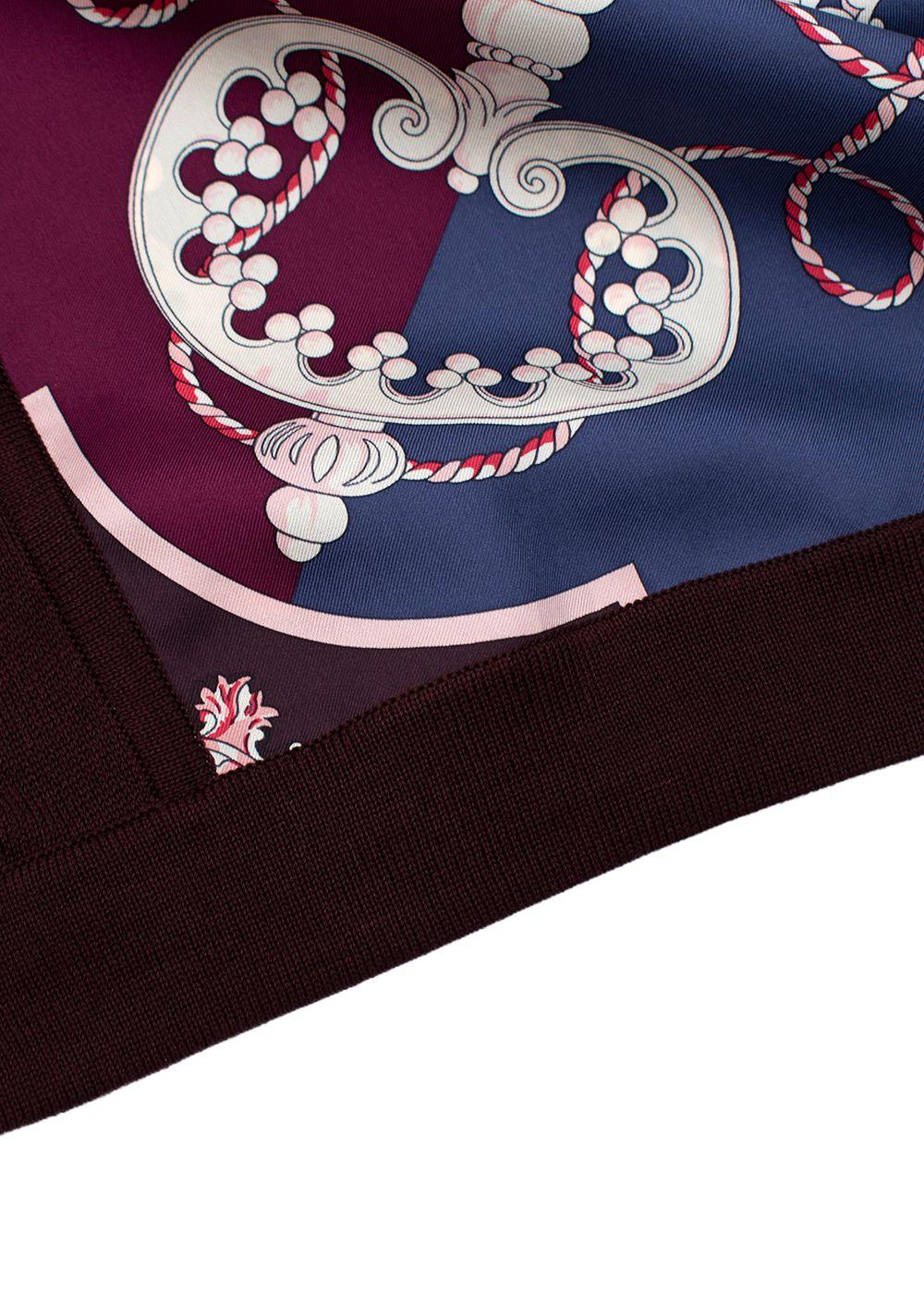Women's or Men's Hermes Purple & Blue Keys Print Silk & Knit Vest - Size 8US For Sale