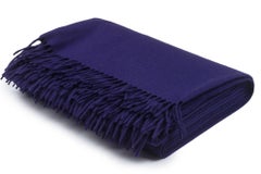 Hermès Purple Cashmere Fringe Blanket