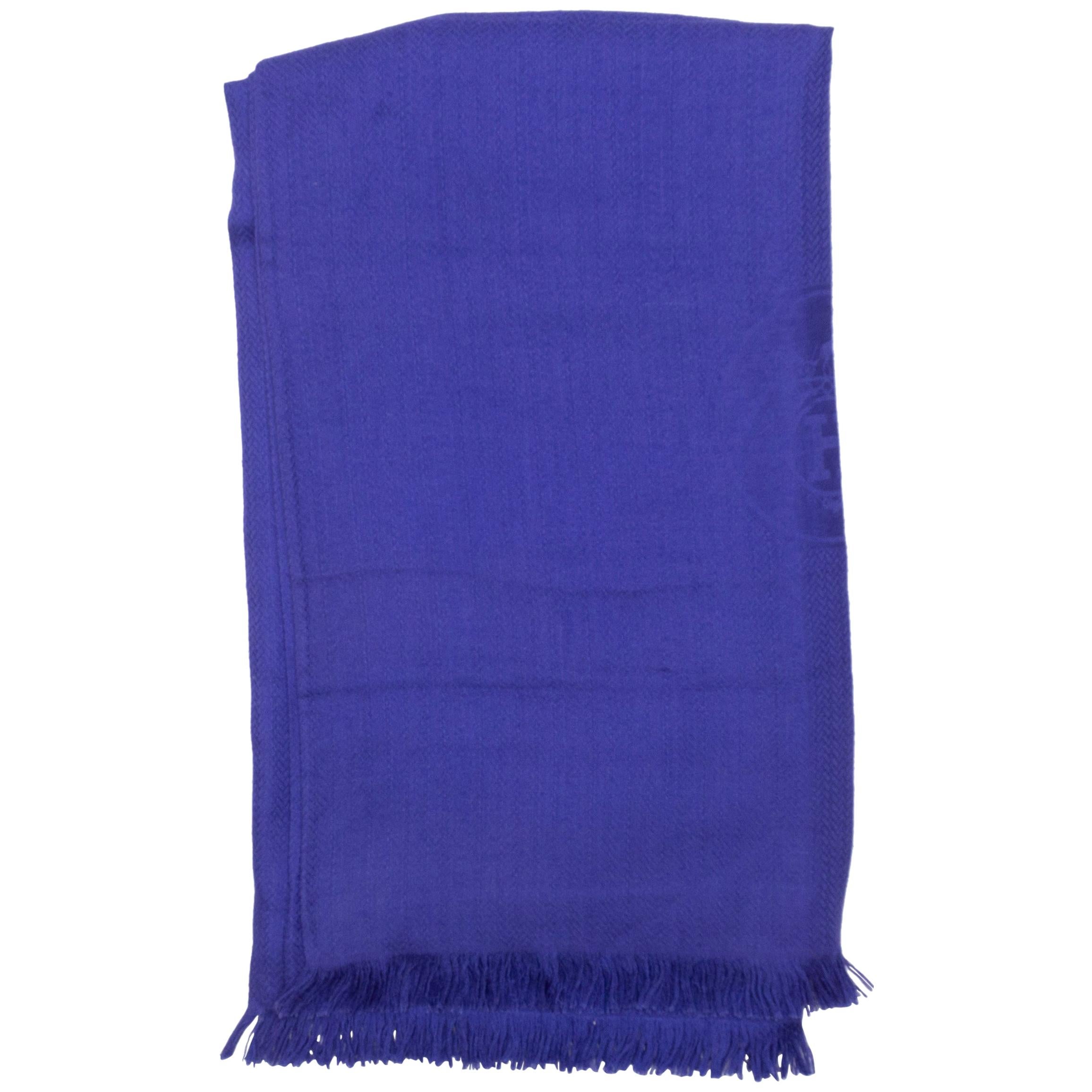 Hermes Purple Cashmere & Silk-Blend Scarf