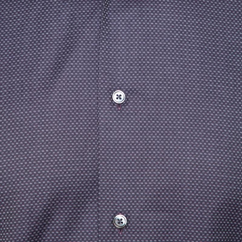 Men's Hermes Purple Cotton Jacquard Long Sleeve Shirt L