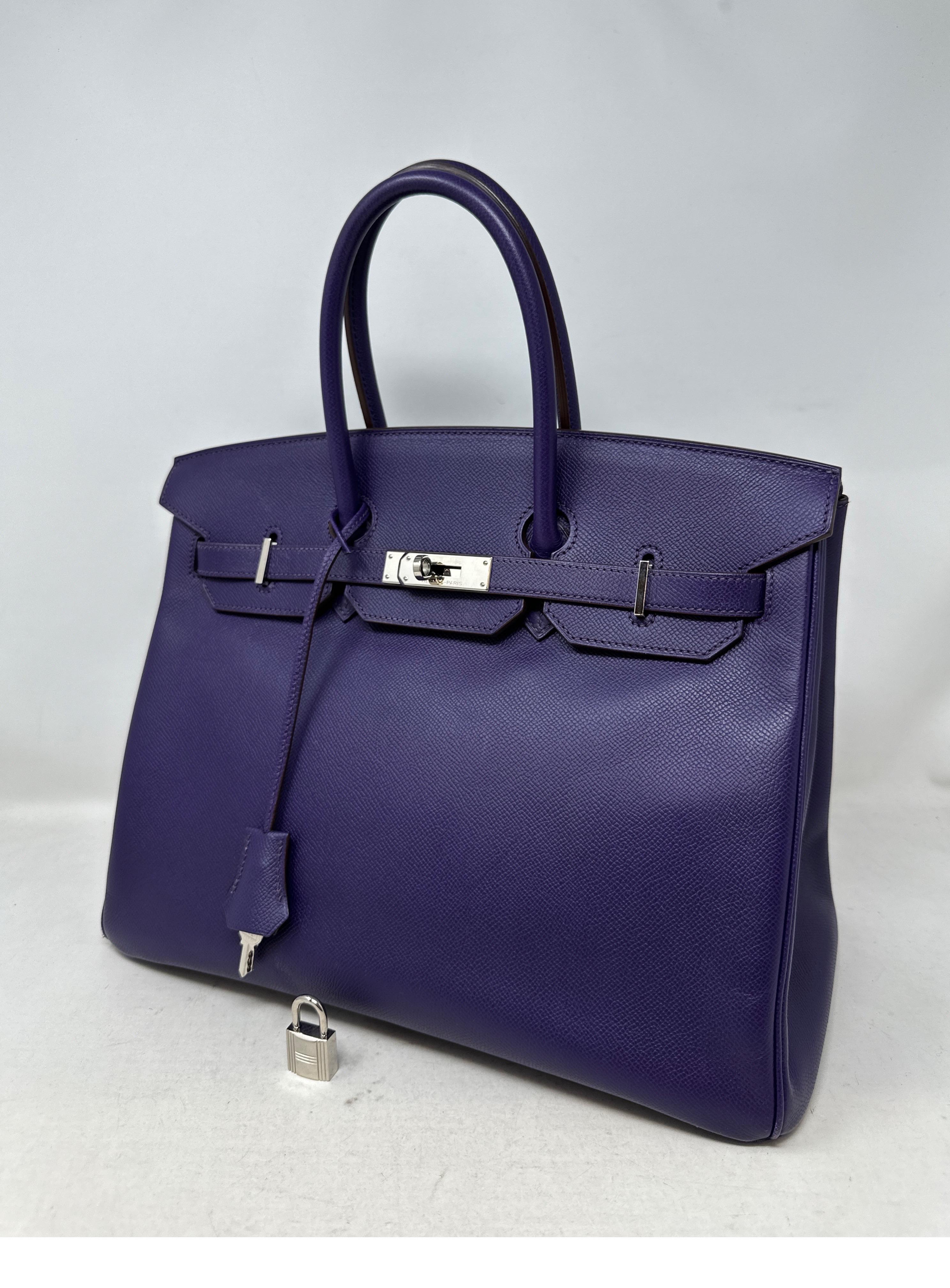 Hermes Purple Crocus Birkin 35 Bag  For Sale 10