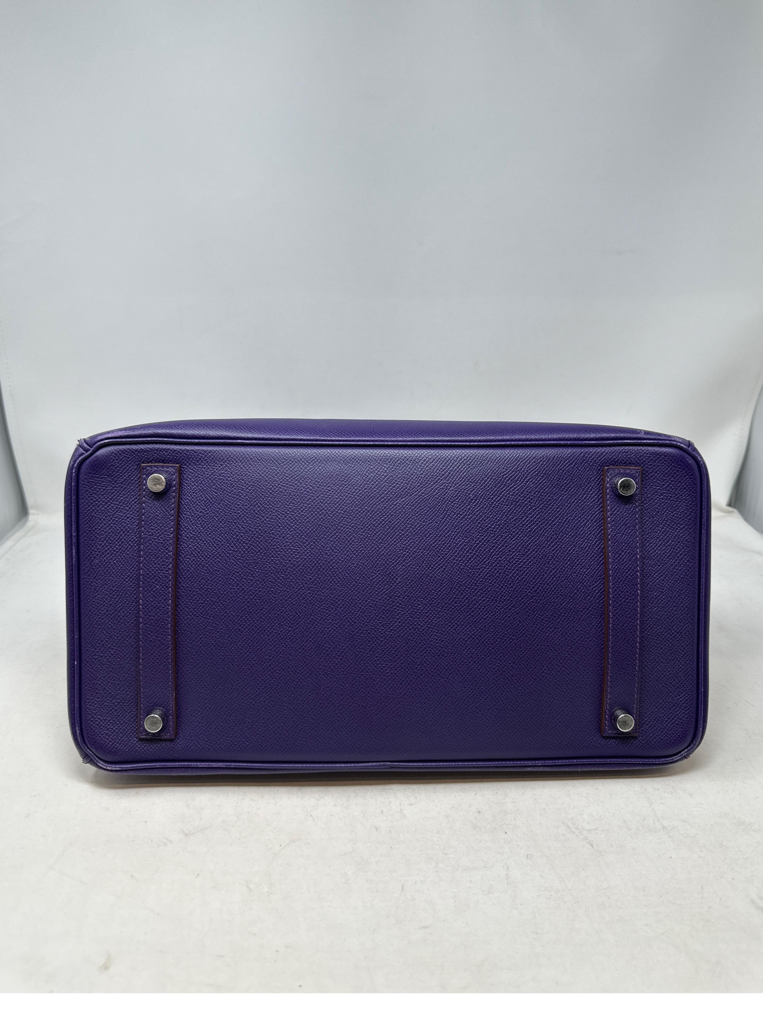 Hermes Purple Crocus Birkin 35 Bag  For Sale 12