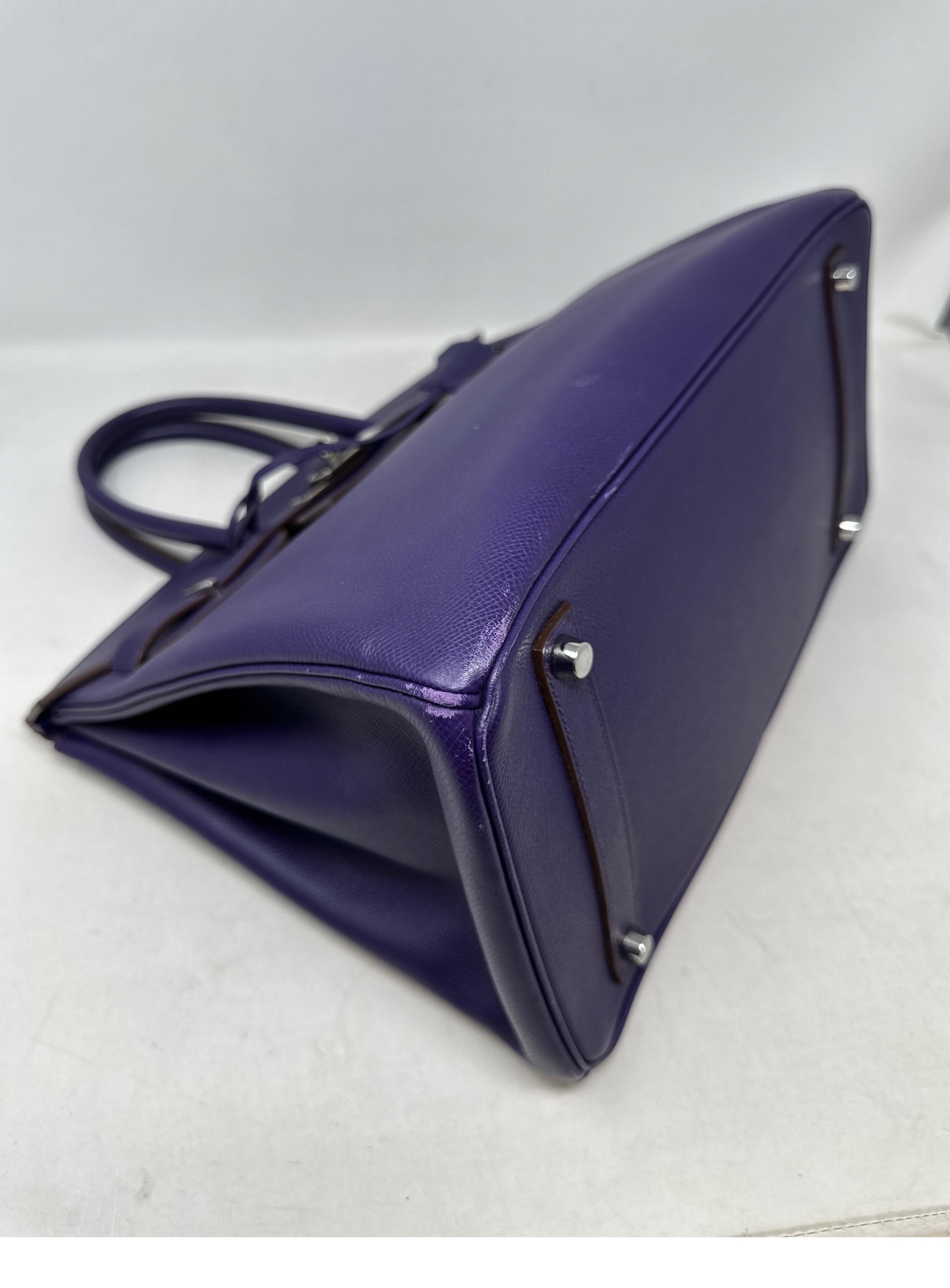 Hermes Purple Crocus Birkin 35 Bag  For Sale 13