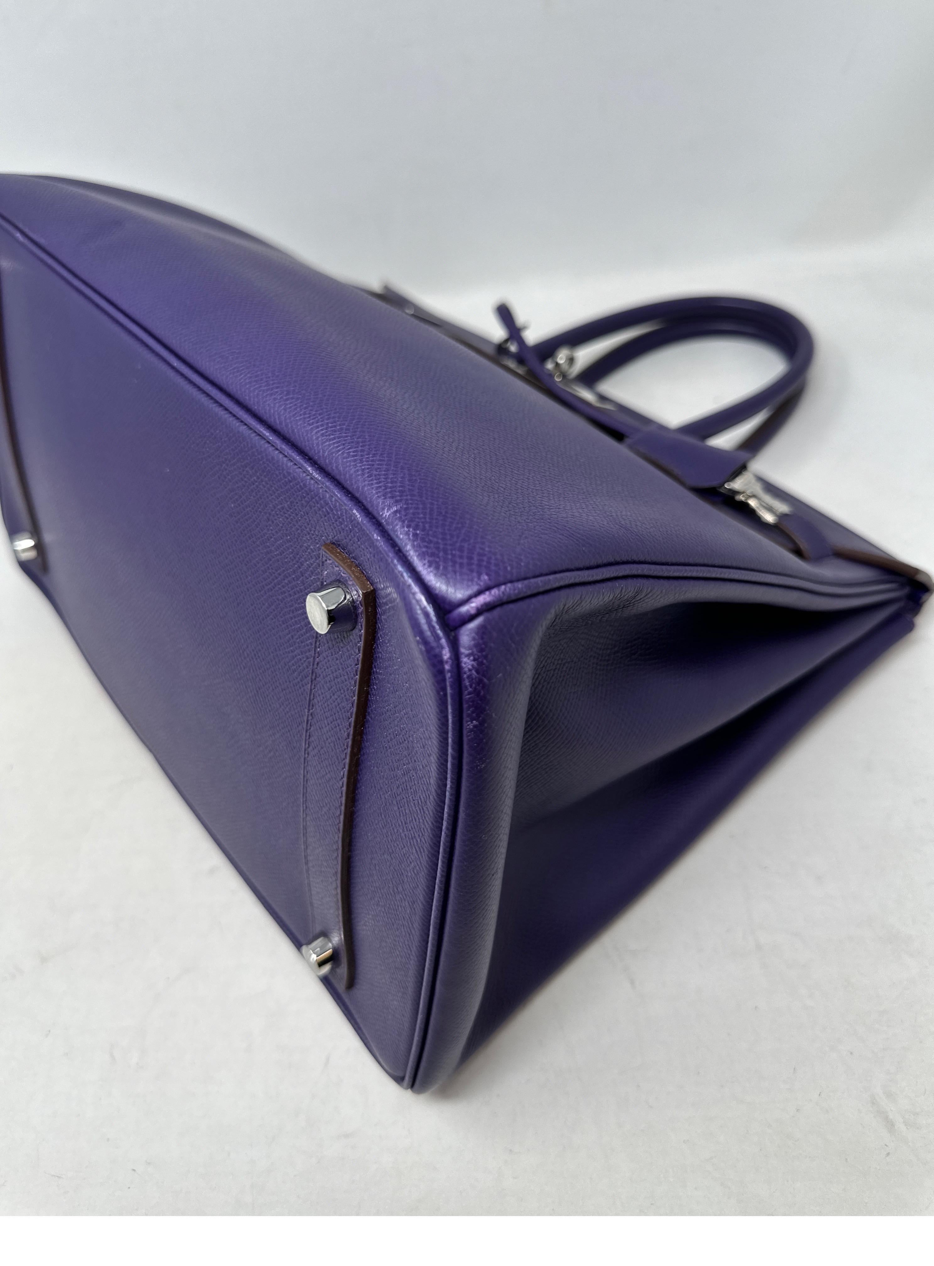 Hermes Purple Crocus Birkin 35 Bag  For Sale 14