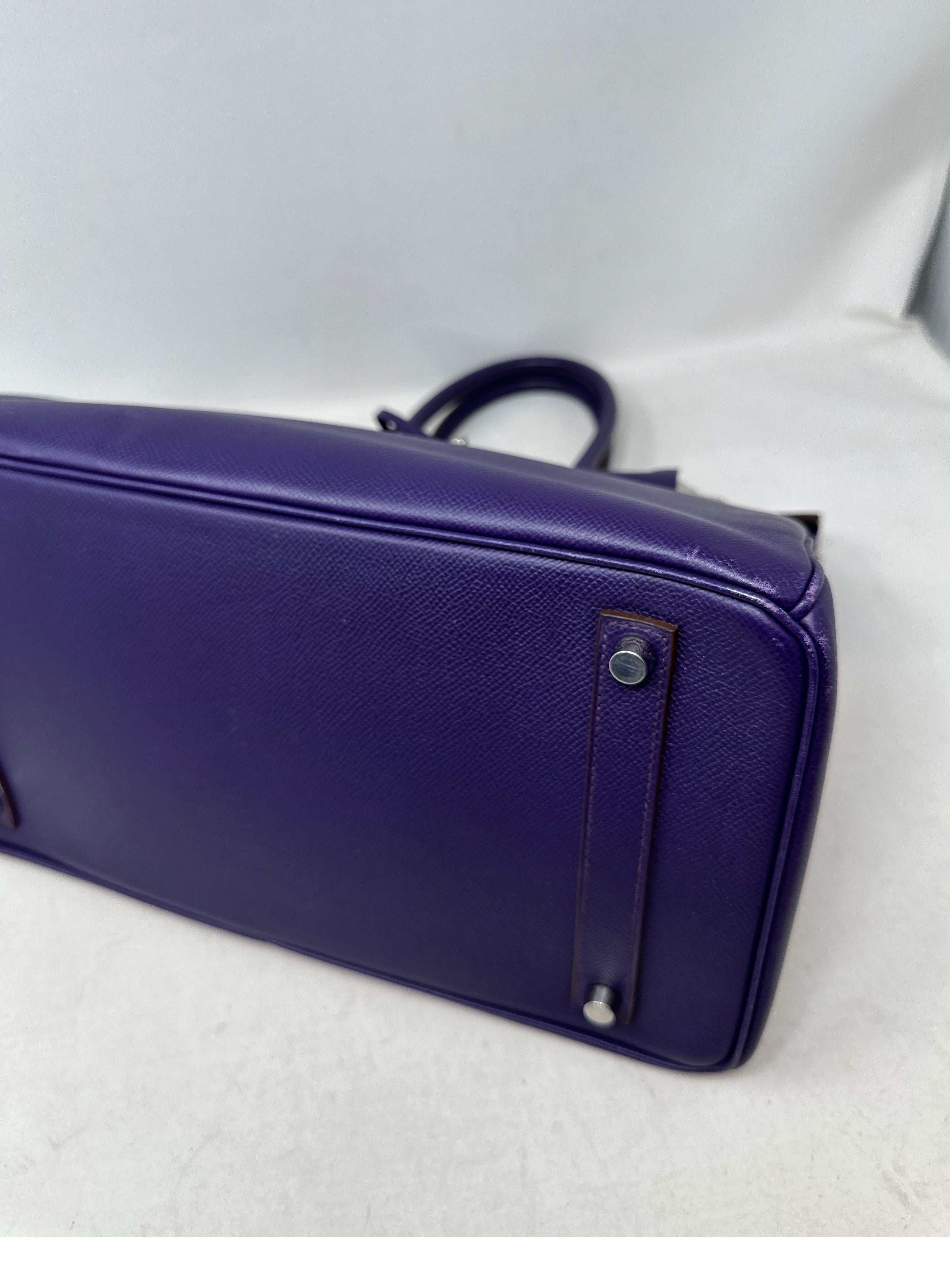 Hermes Purple Crocus Birkin 35 Bag  For Sale 15