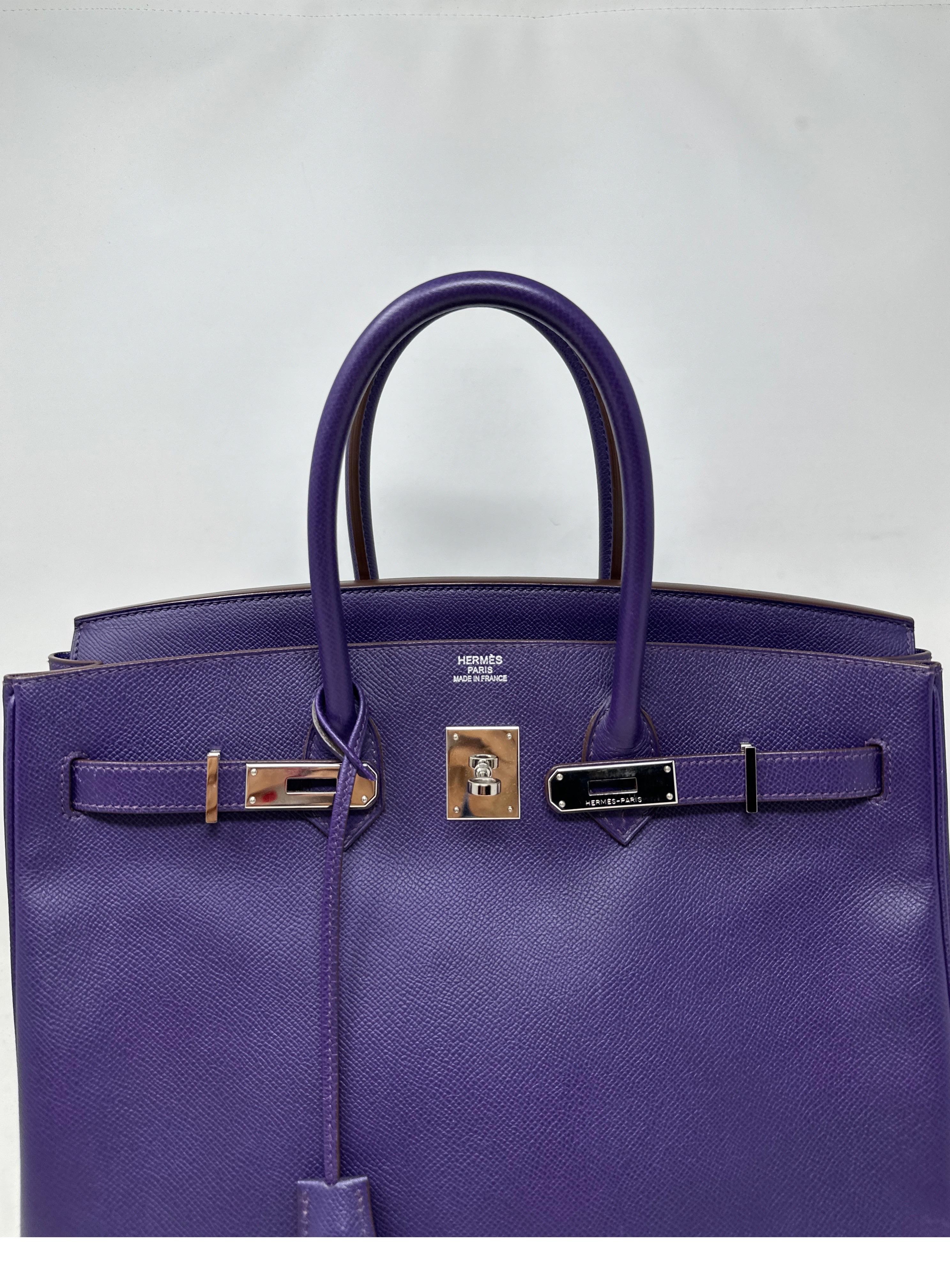 Hermes Purple Crocus Birkin 35 Bag  In Good Condition For Sale In Athens, GA