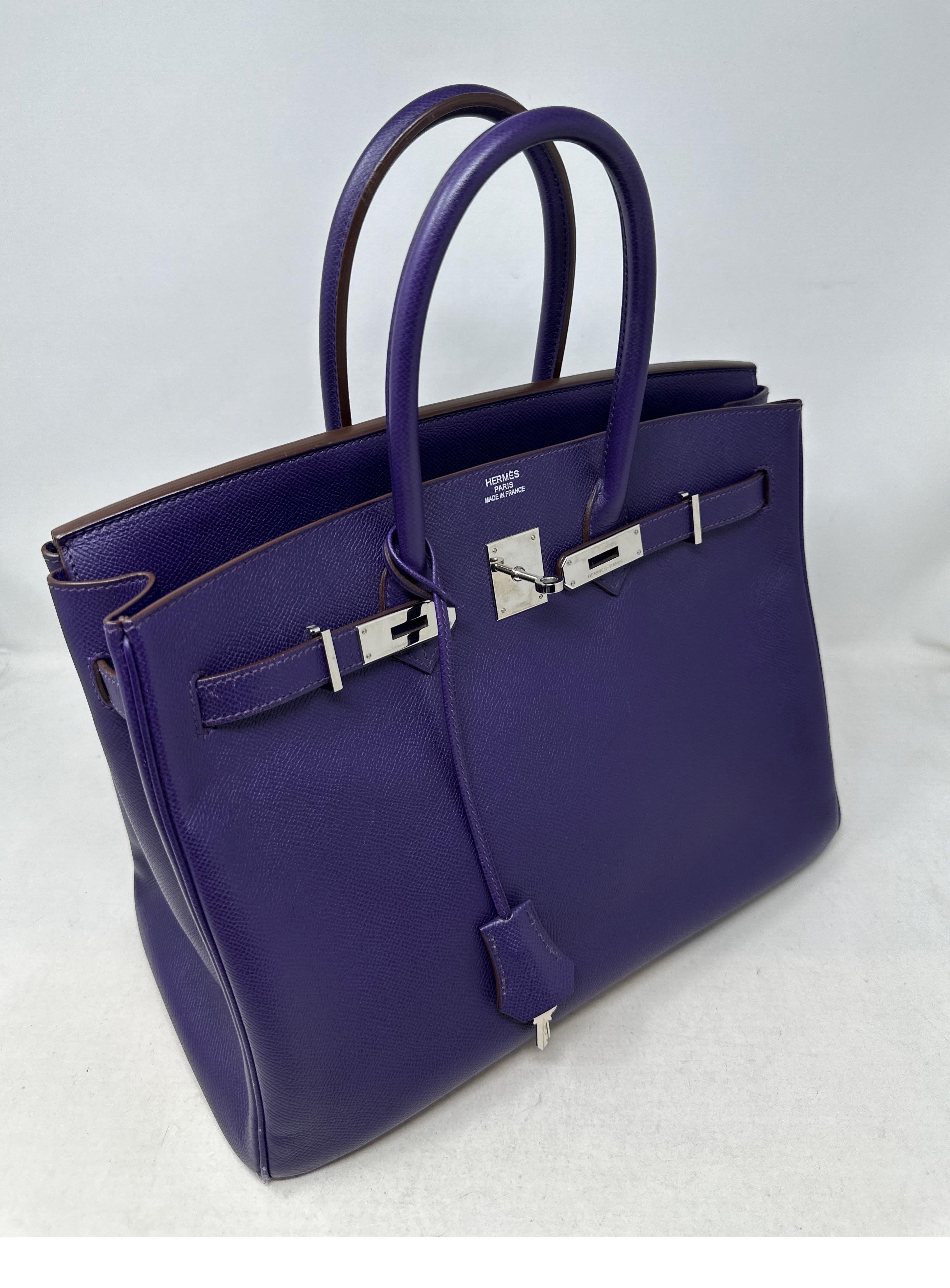 Women's or Men's Hermes Purple Crocus Birkin 35 Bag  For Sale