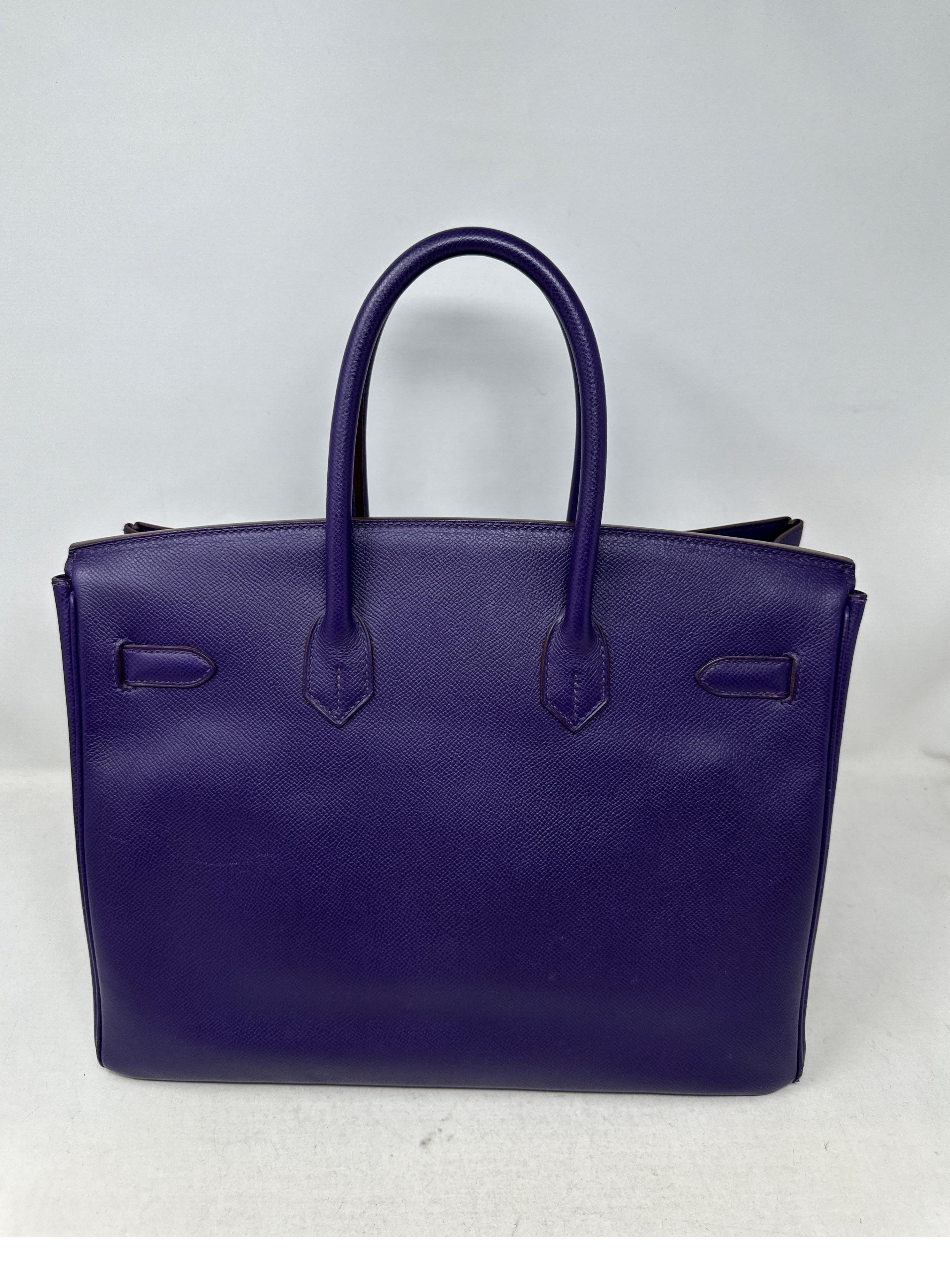 Hermes Purple Crocus Birkin 35 Bag  For Sale 1